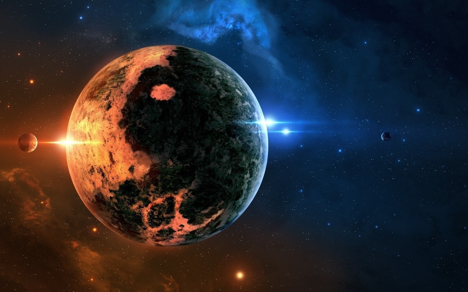 Two Planets Meeting Digital Art Wallpapers