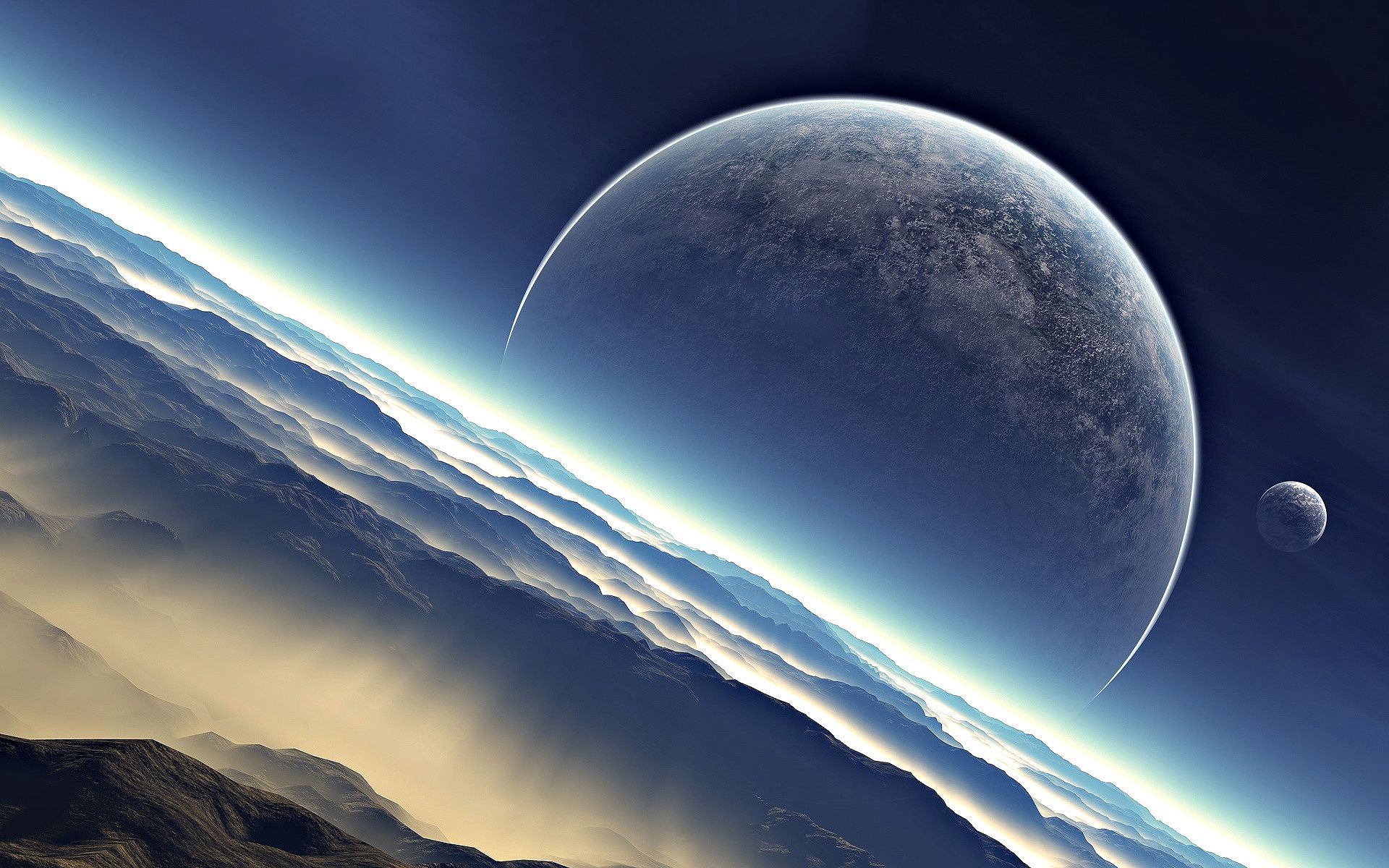 Two Planets Meeting Digital Art Wallpapers