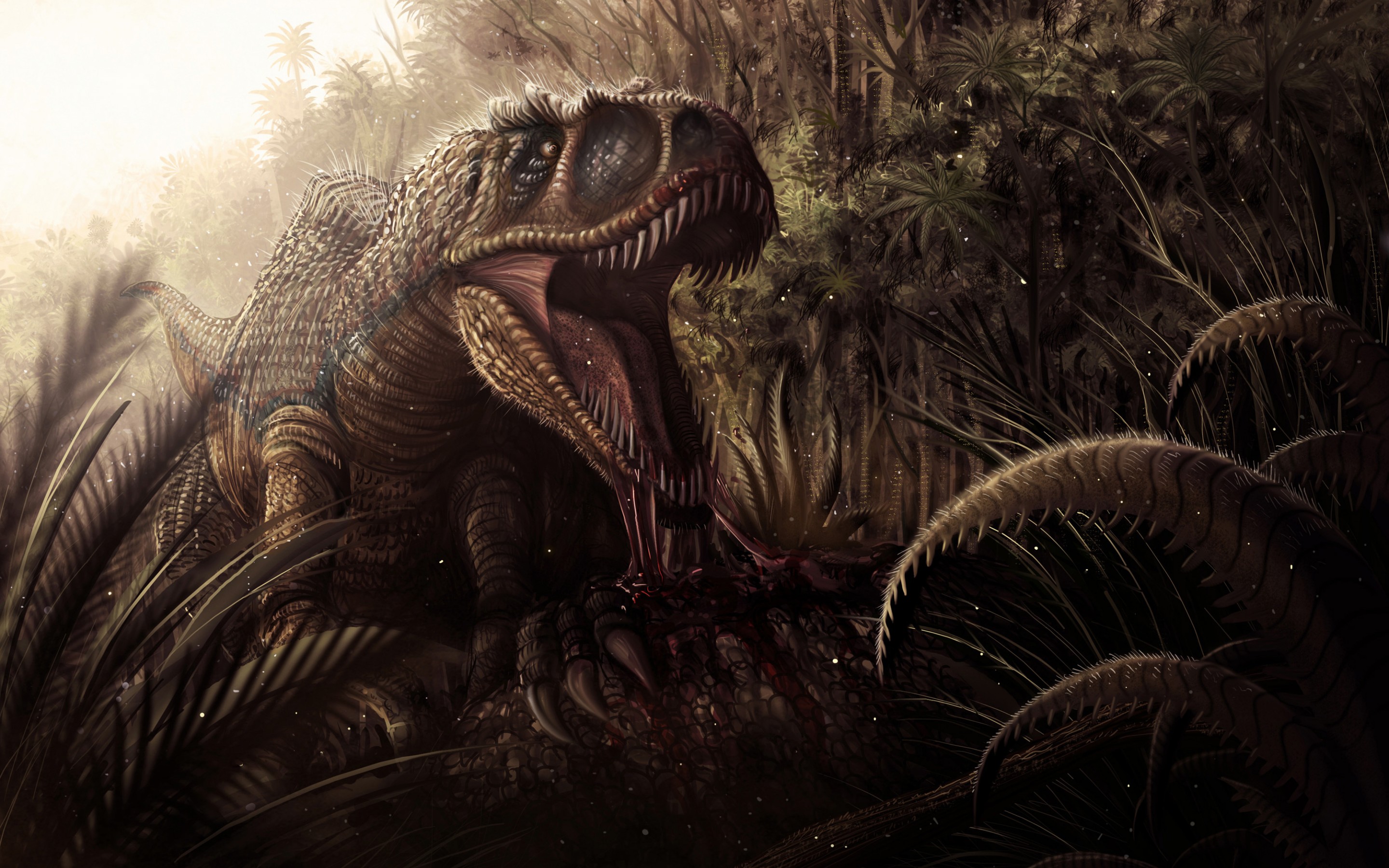 Tyrannosaurus Rex Dinosaur  Retrowave Wallpapers