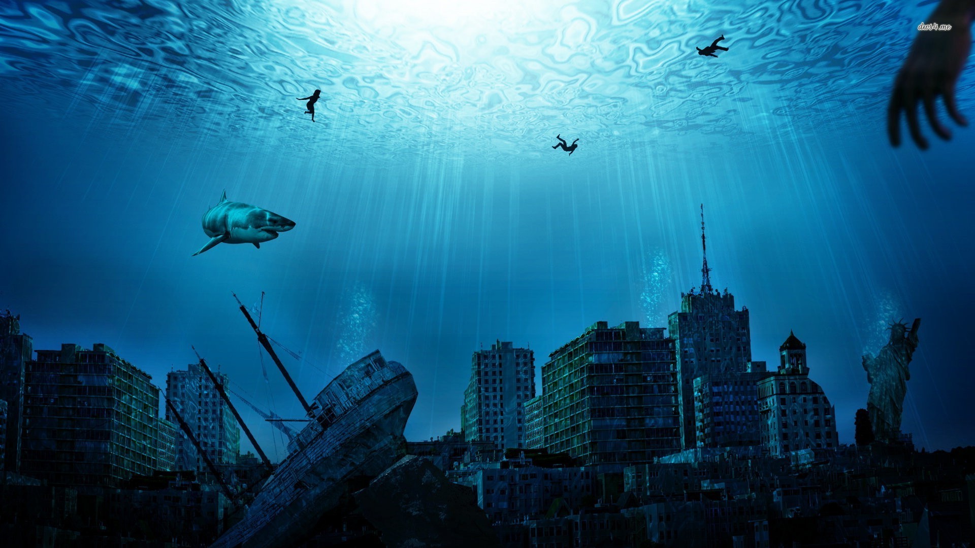 Underwater City Background