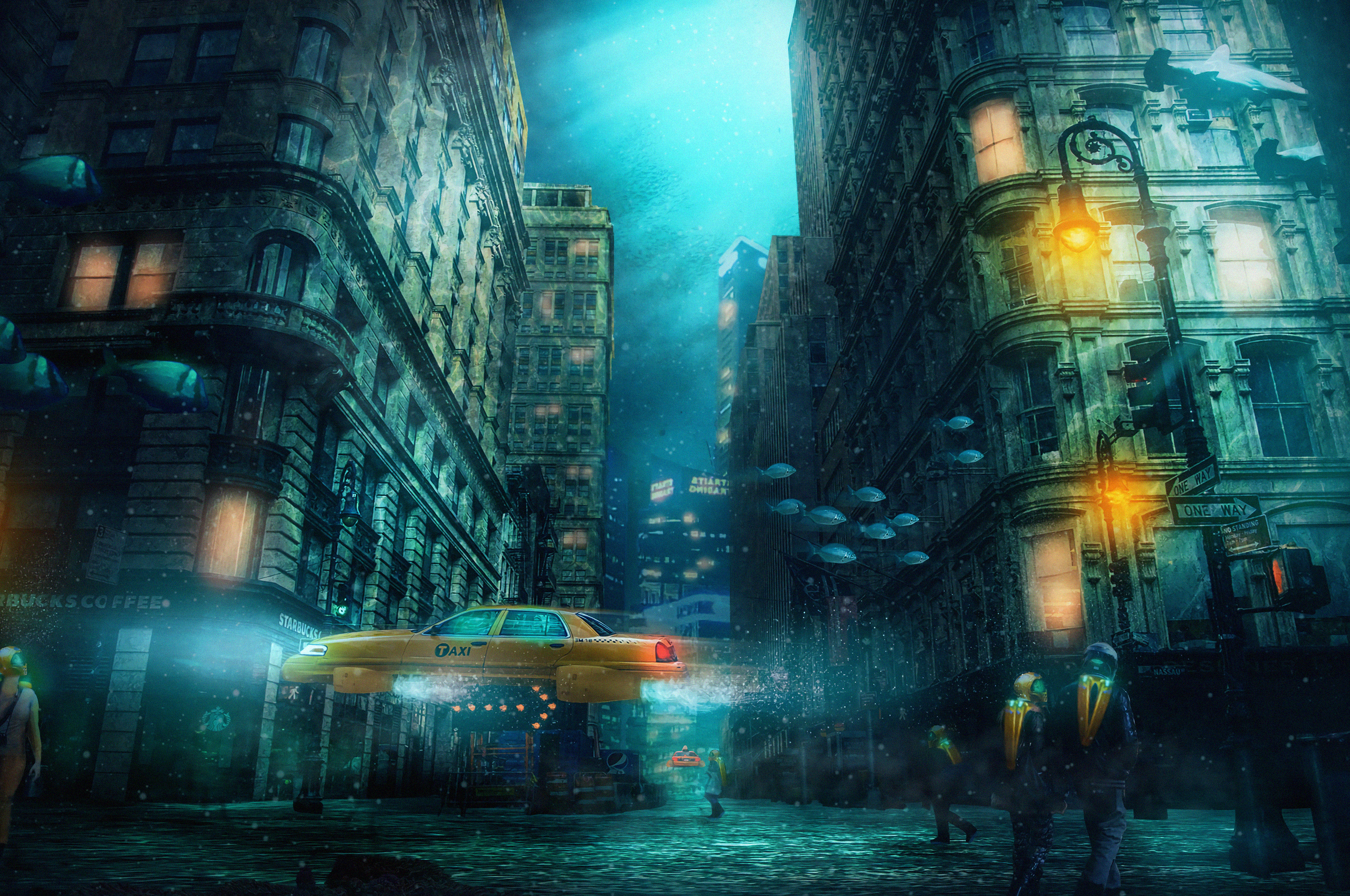 Underwater City Background