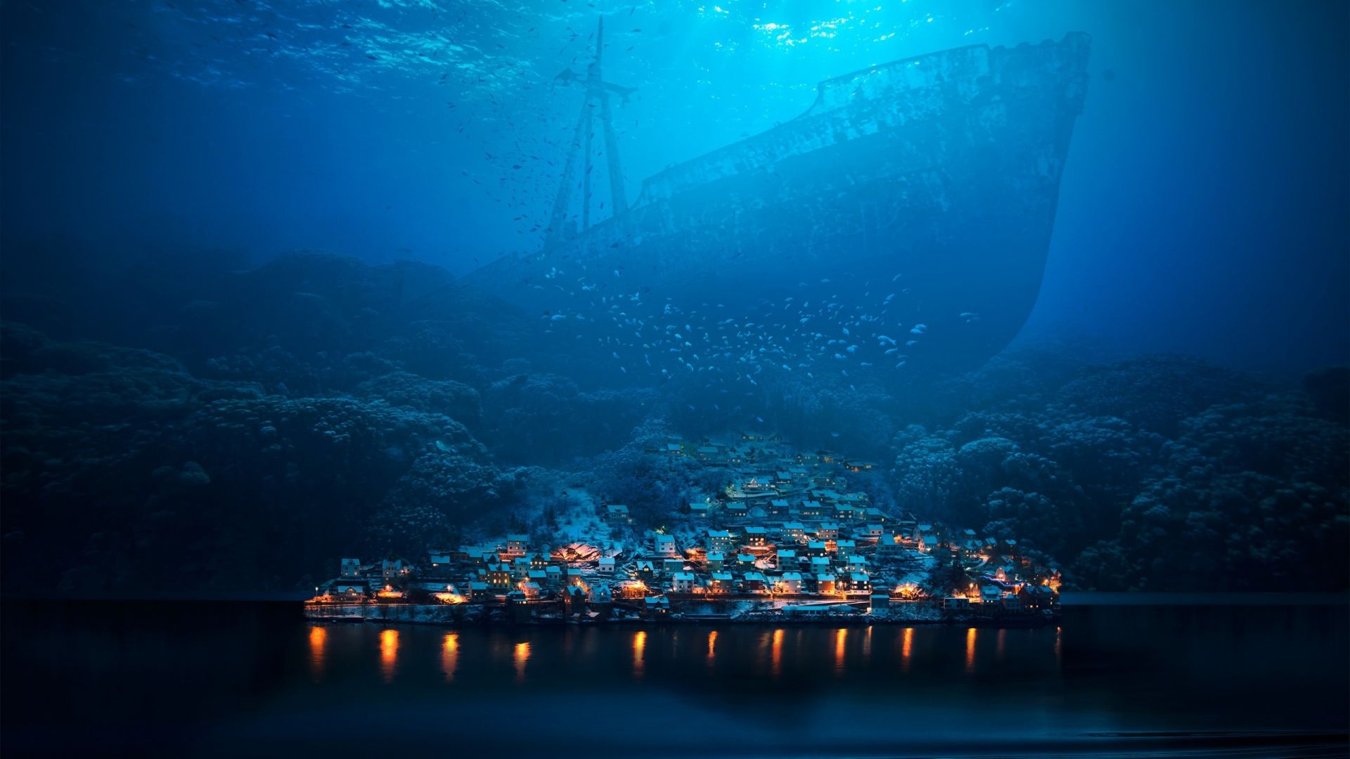 Underwater City Background