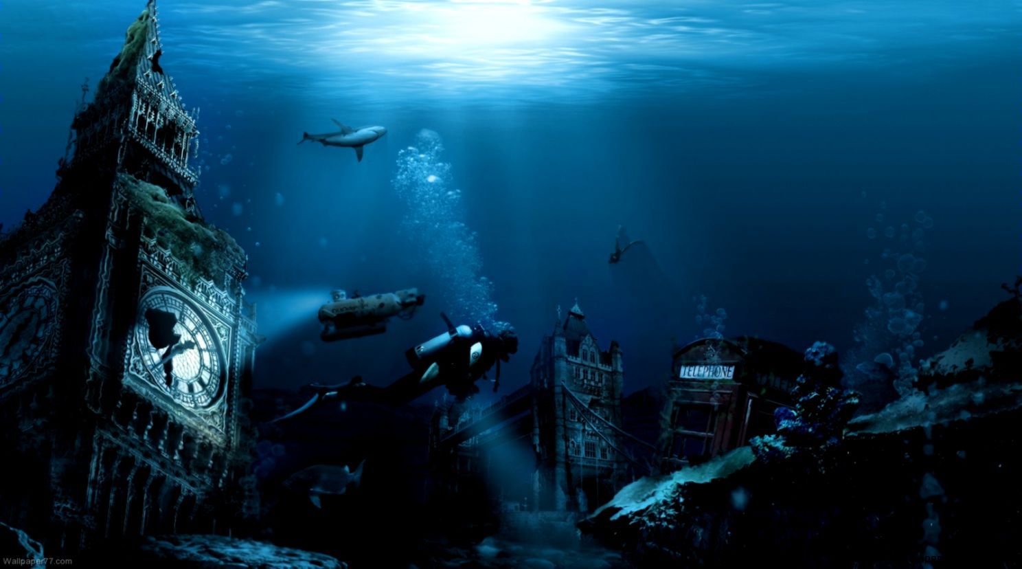 Underwater City Background