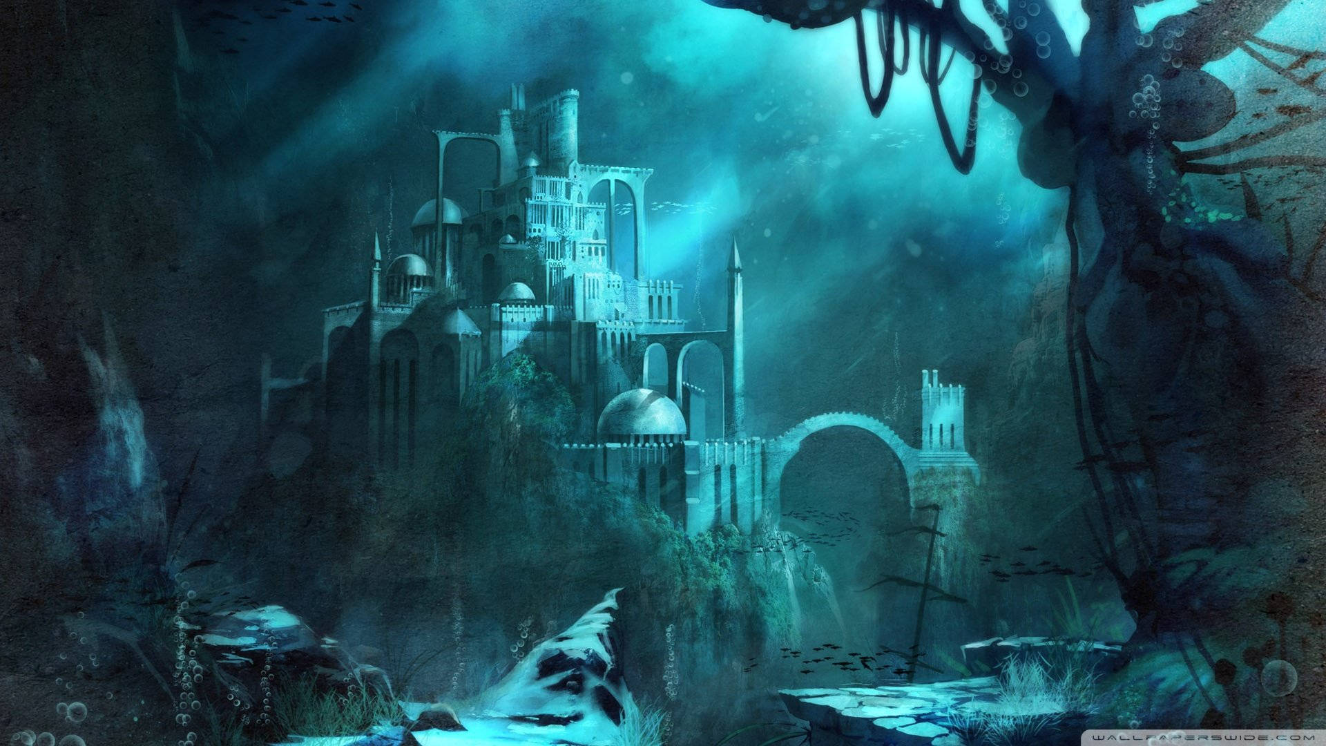 Underwater Palace Fantasy Wallpapers