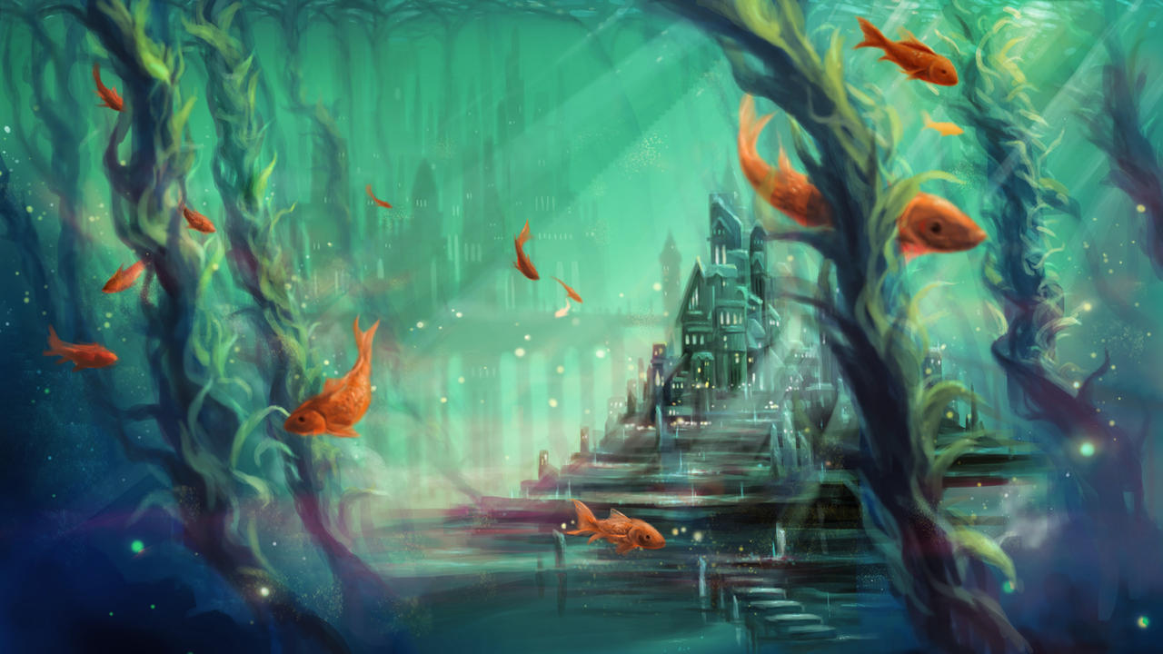 Underwater Palace Fantasy Wallpapers