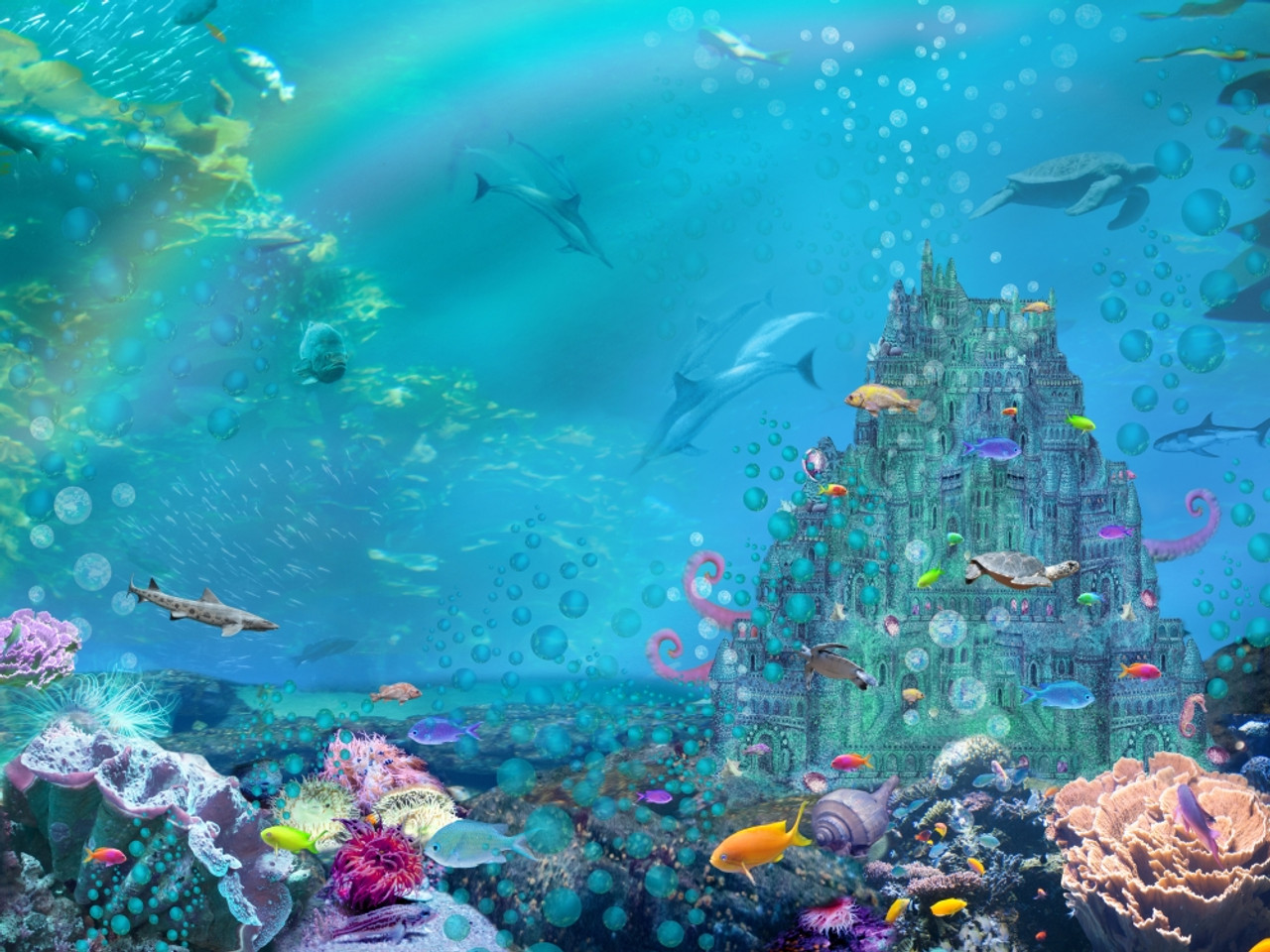 Underwater Palace Fantasy Wallpapers