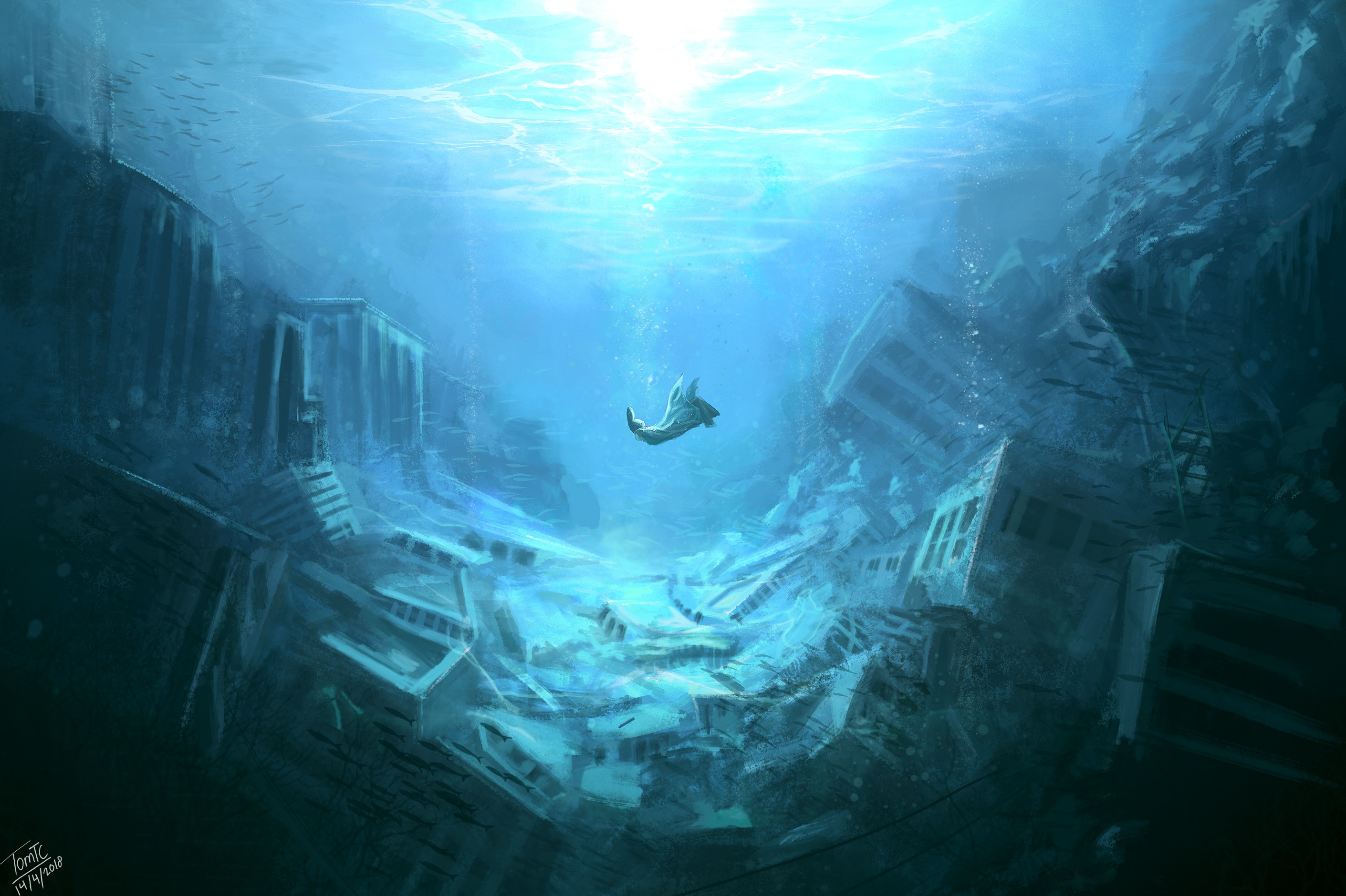 Underwater Palace Fantasy Wallpapers