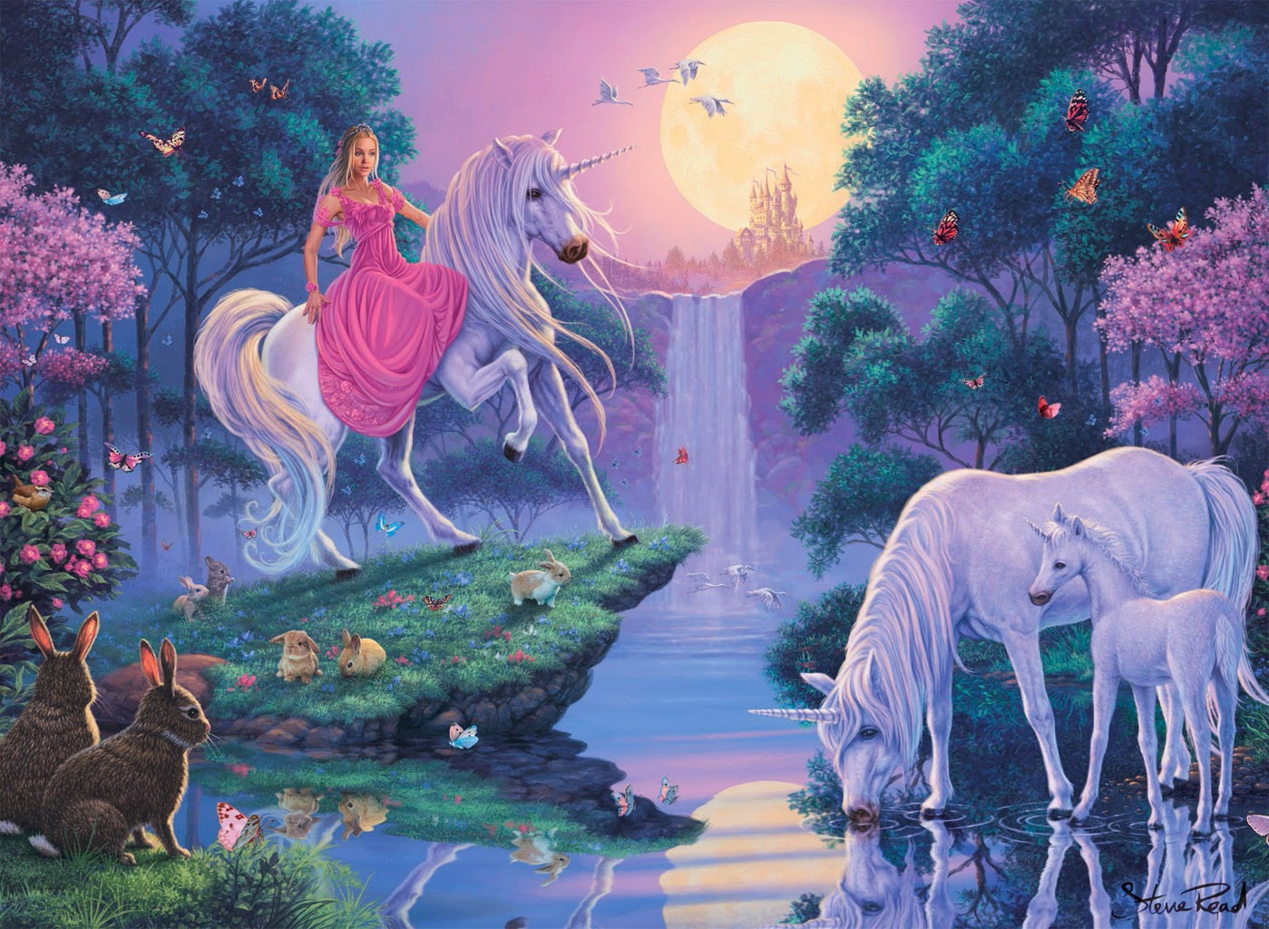 Unicorn Horse Full Moon Wallpapers