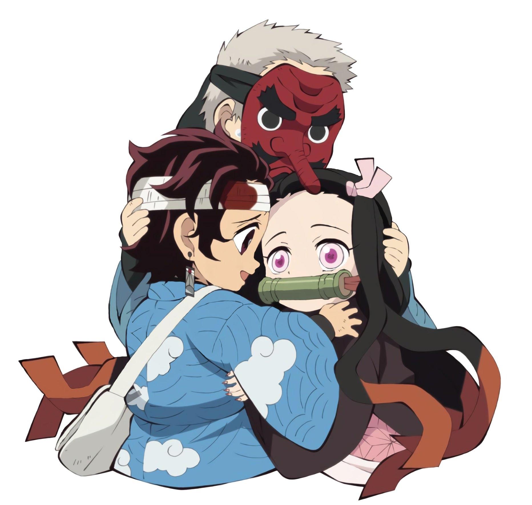 Urokodaki With Tanjirou And Nezuko Wallpapers