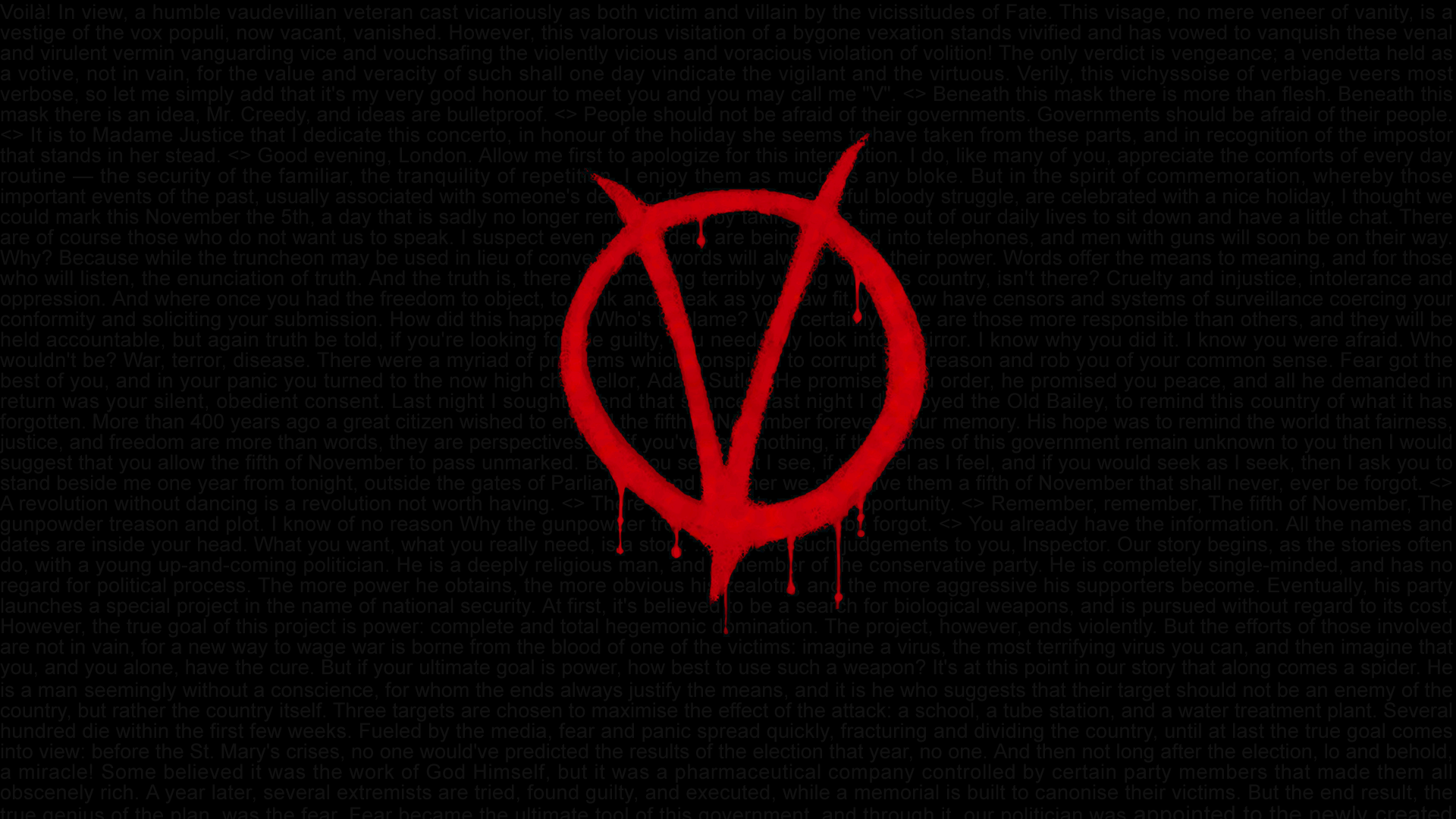 V For Vendetta Background 1920X1080