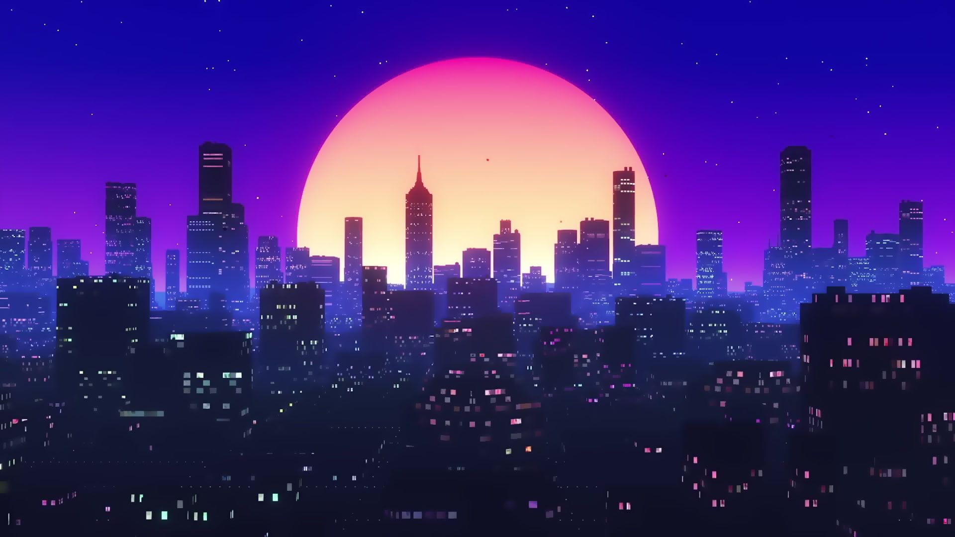 Vaporwave City Background