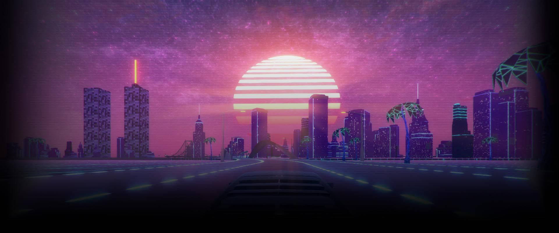 Vaporwave City Background