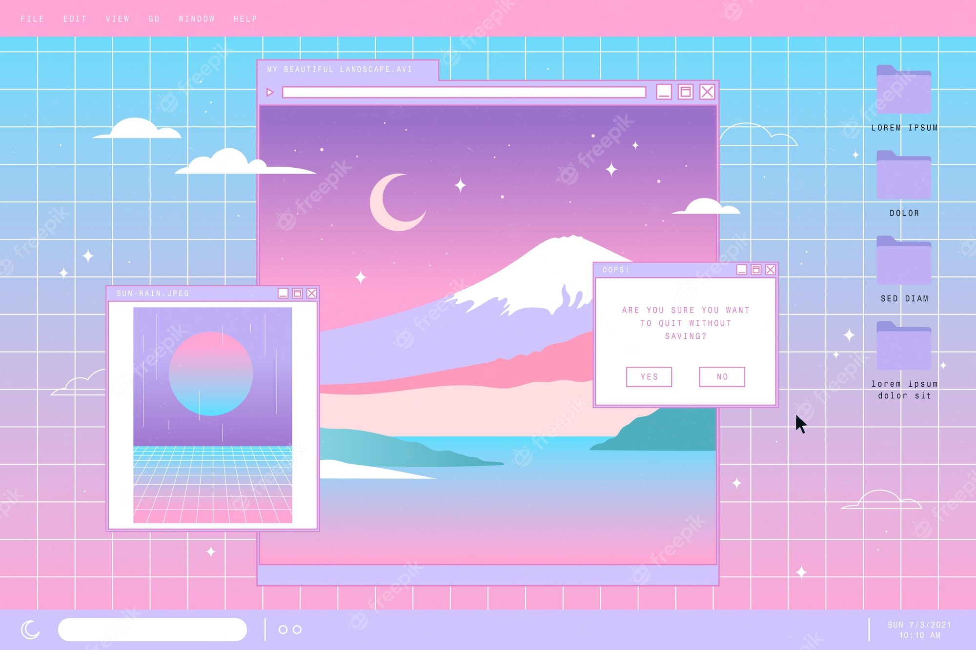 Vaporwave Pixel Wallpapers