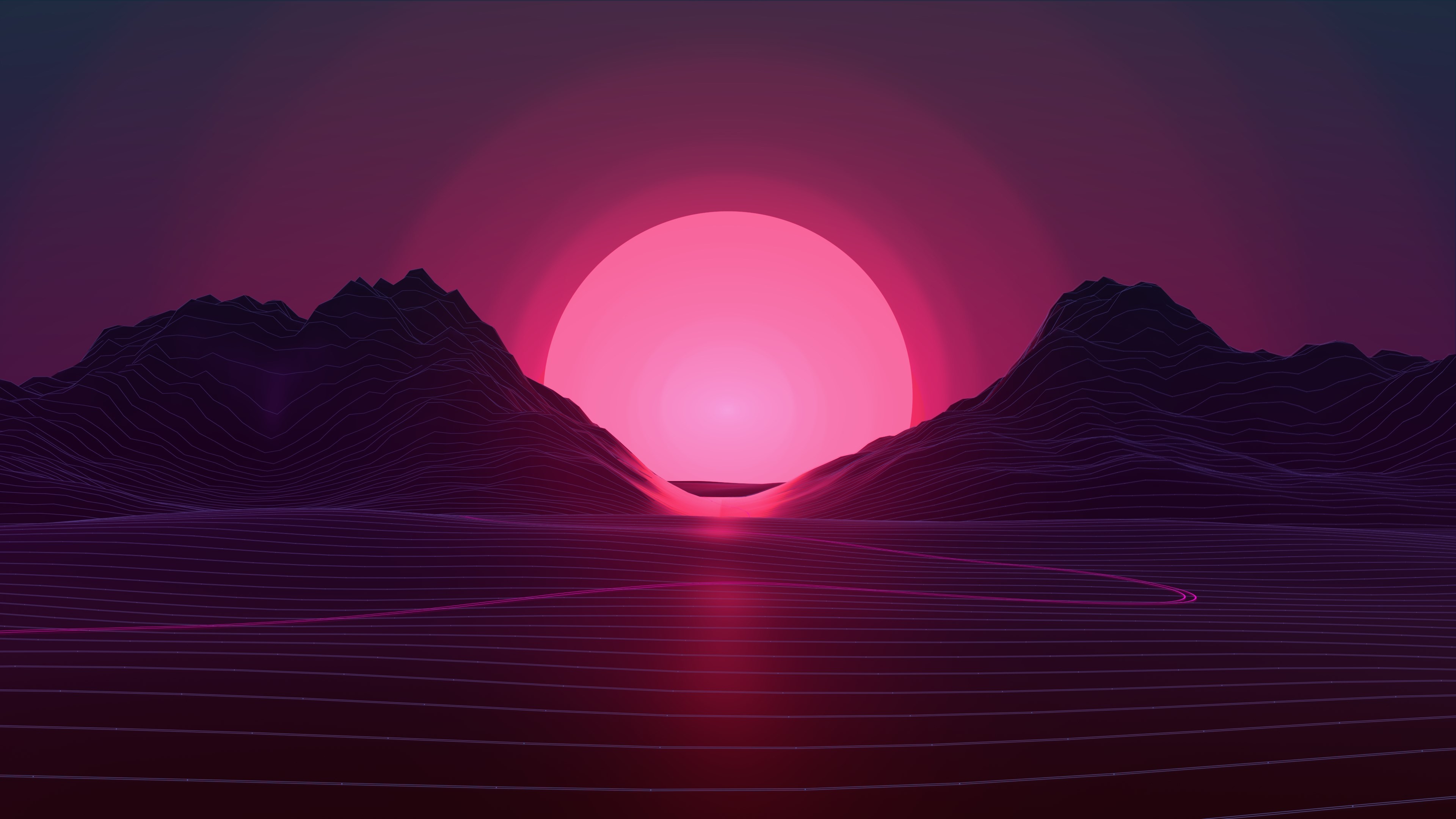 Vaporwave Sun Art Wallpapers