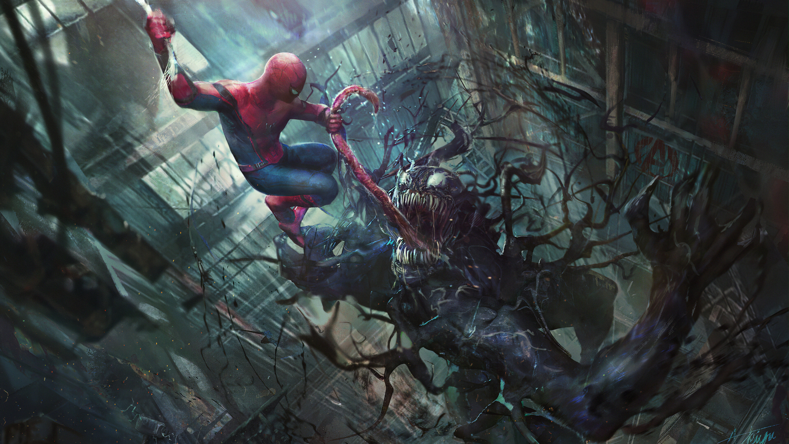 Venom Vs Spider Man Art Wallpapers