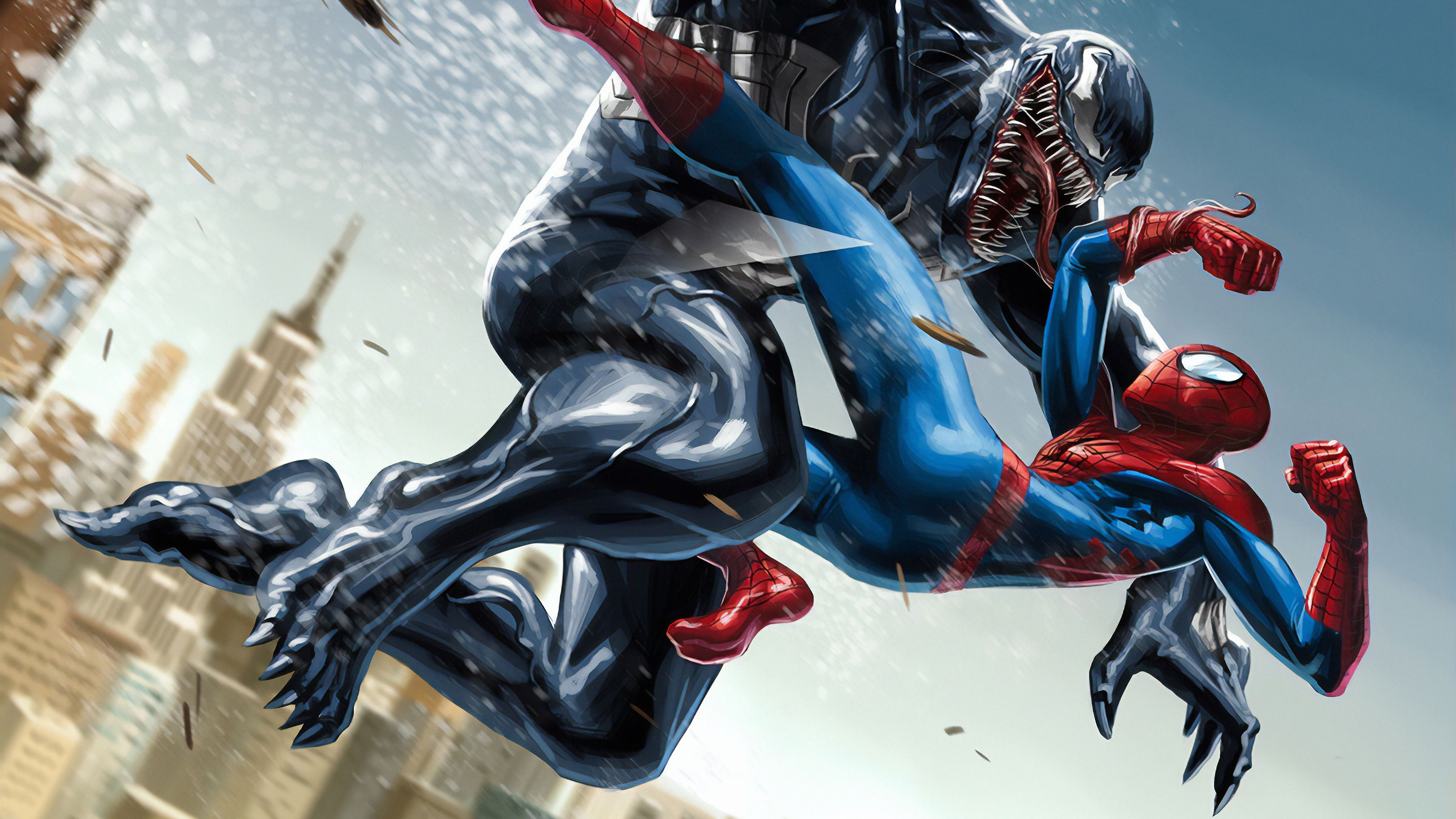 Venom X Spiderman 4K Wallpapers