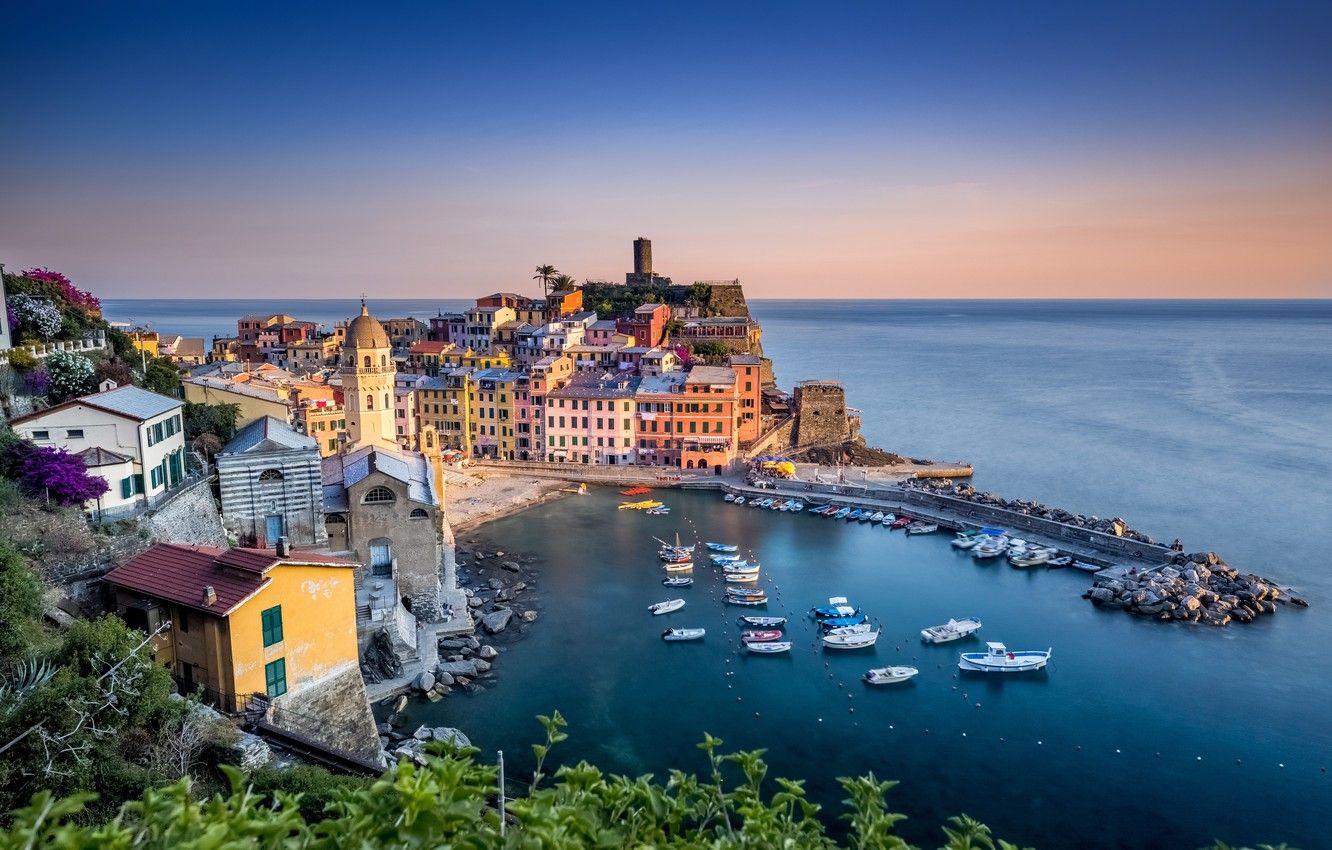 Vernazza Italy Sea And Mountains Nature Landscape Wallpapers