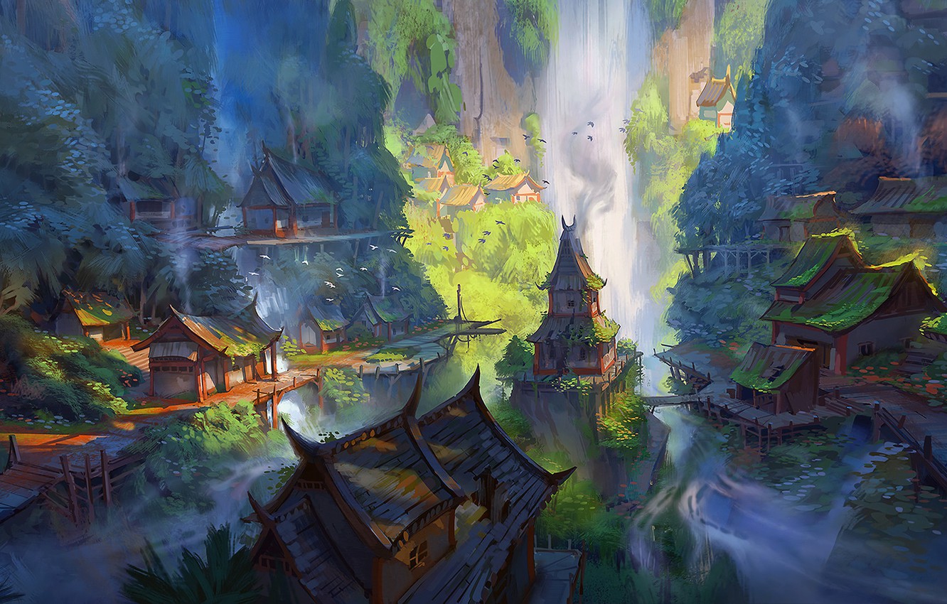 Village Fantasy Art Wallpapers