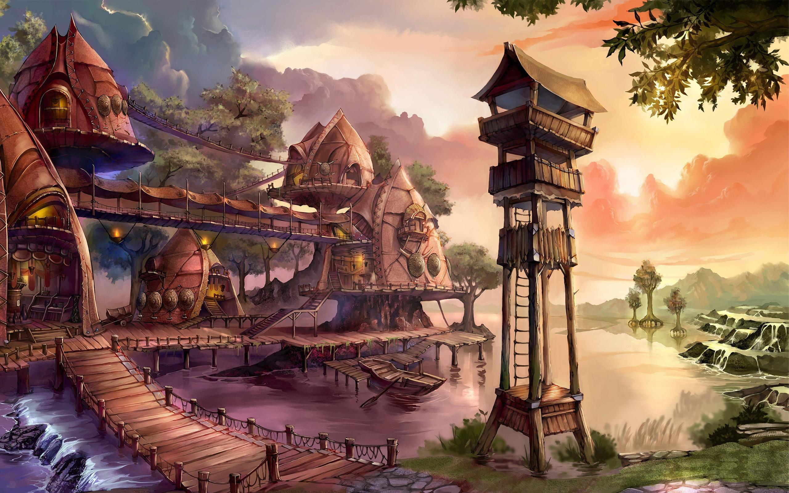 Village Fantasy Art Wallpapers