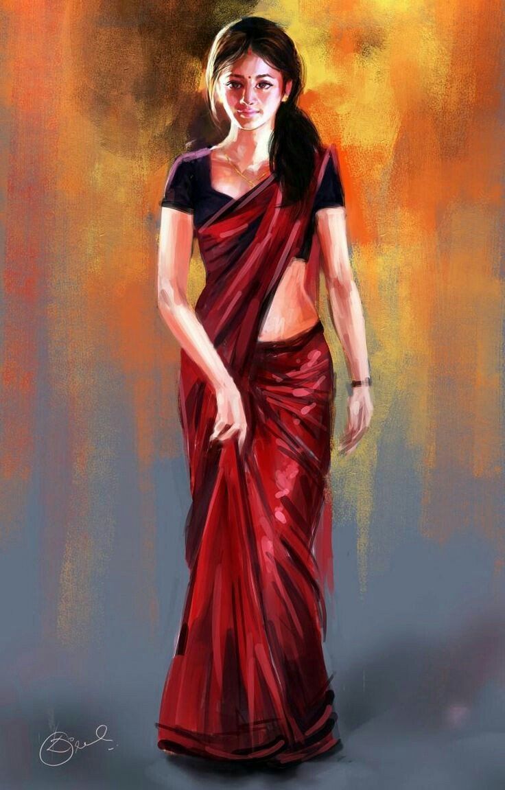 Village Girl Painting Wallpapers