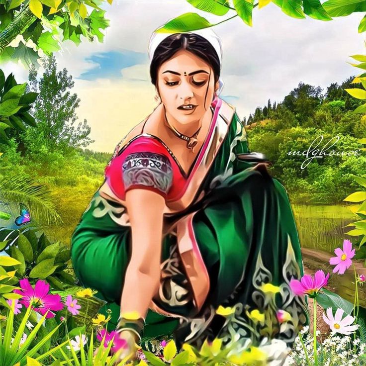 Village Girl Painting Wallpapers