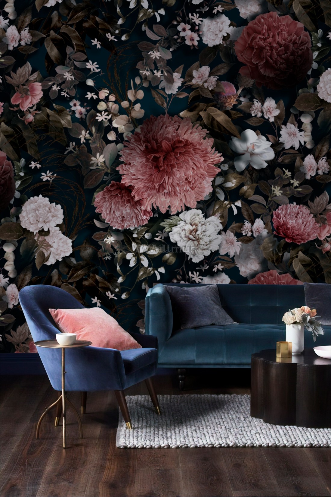 Vintage Black Floral Wallpapers