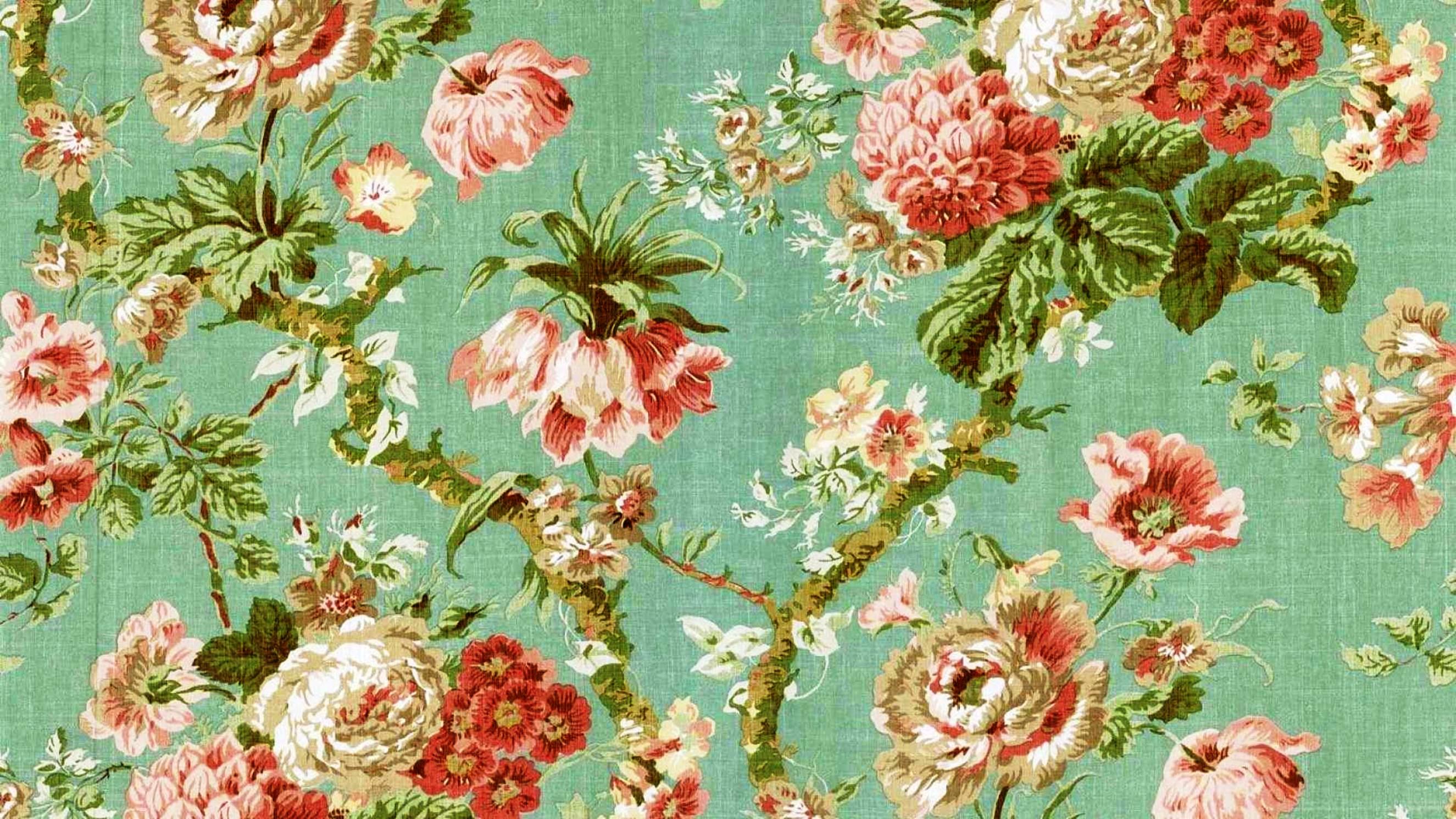 Vintage Floral Print Desktop Wallpapers