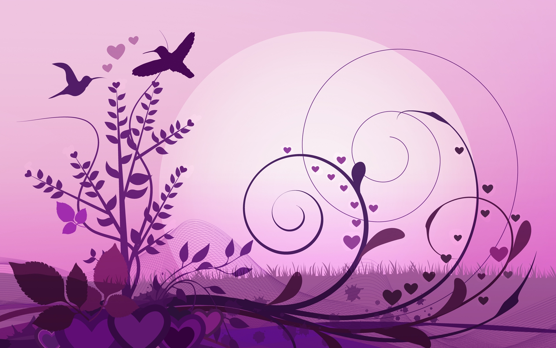 Violet Pink Circle Design Wallpapers