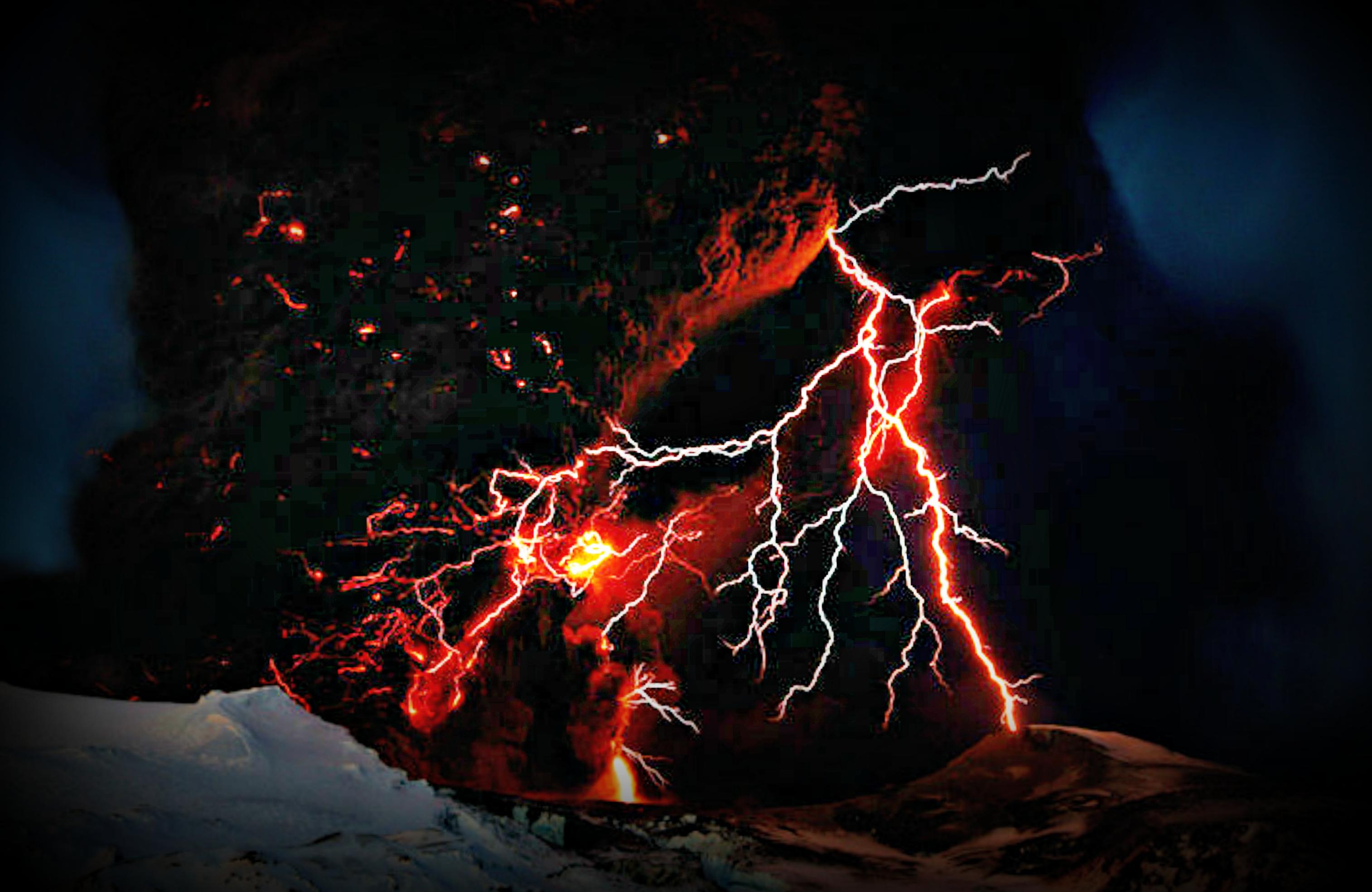 Volcano Lightning Wallpapers