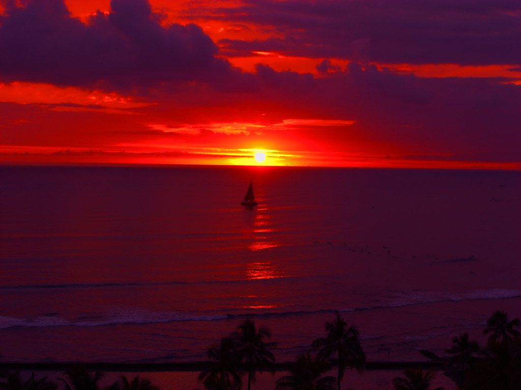 Waikiki Beach Sunset Wallpapers