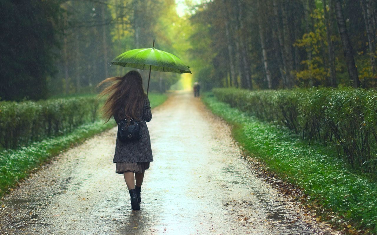 Walking Alone In The Rain Wallpapers