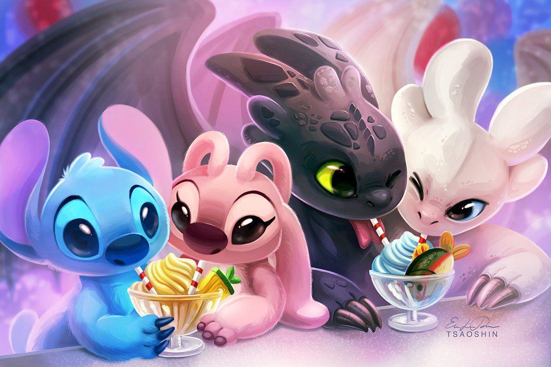 Wallpaper Stitch And Angel Wallpapers