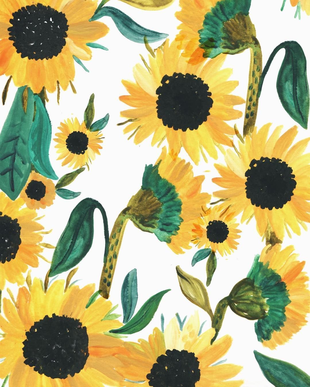 Wallpaper Sunflower Pattern Wallpapers