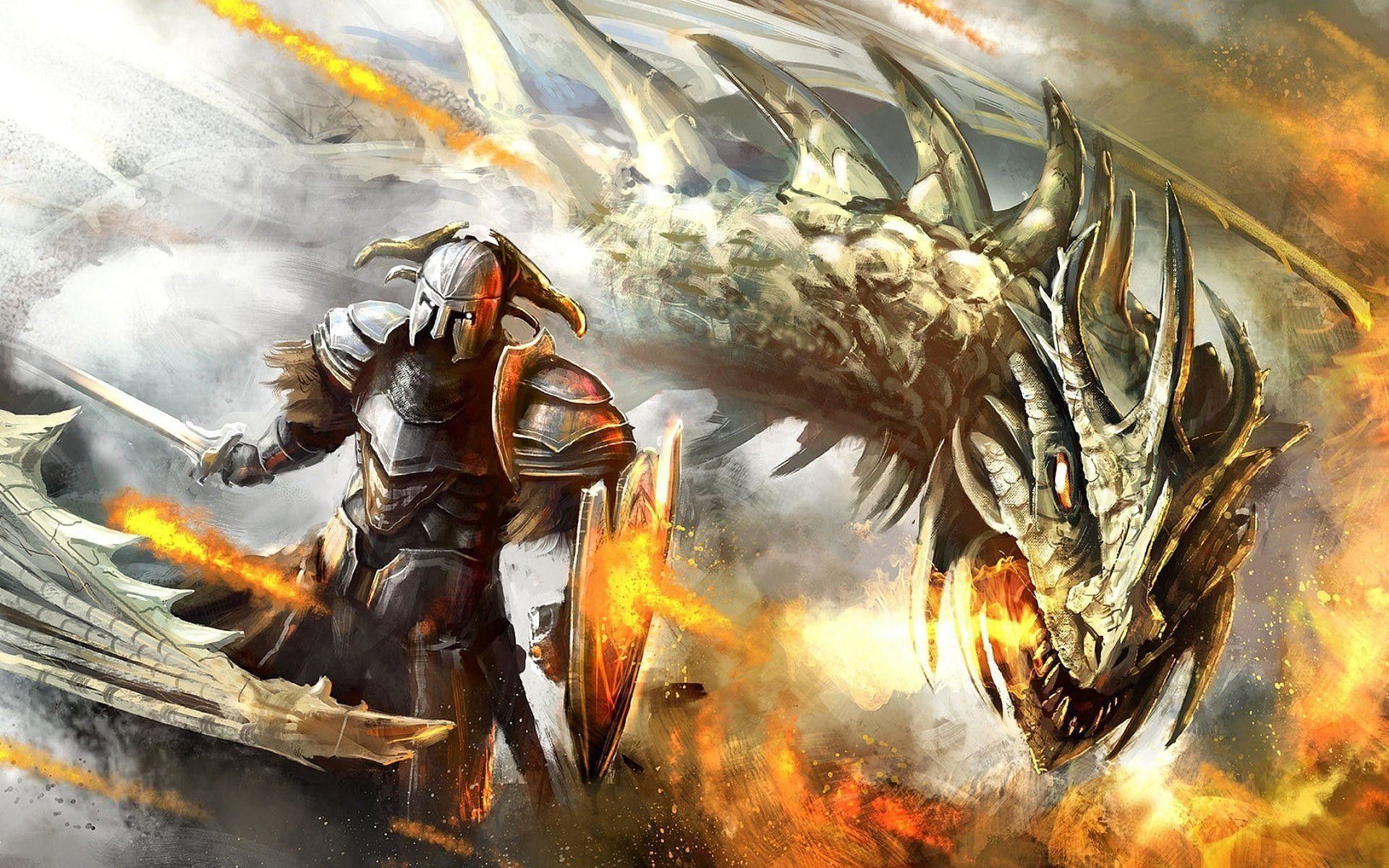 Warrior And Dragons
 Wallpapers