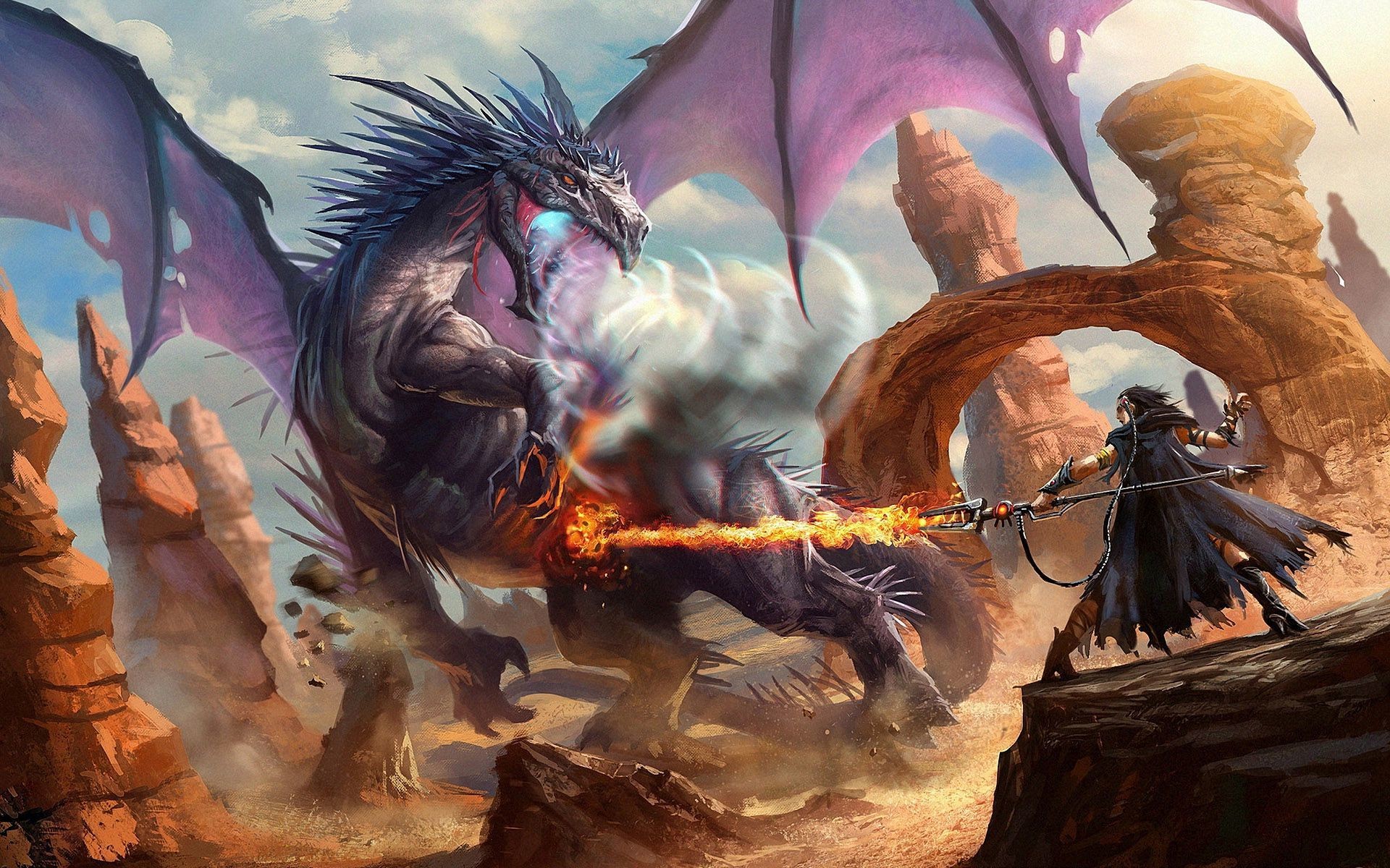 Warrior And Dragons
 Wallpapers