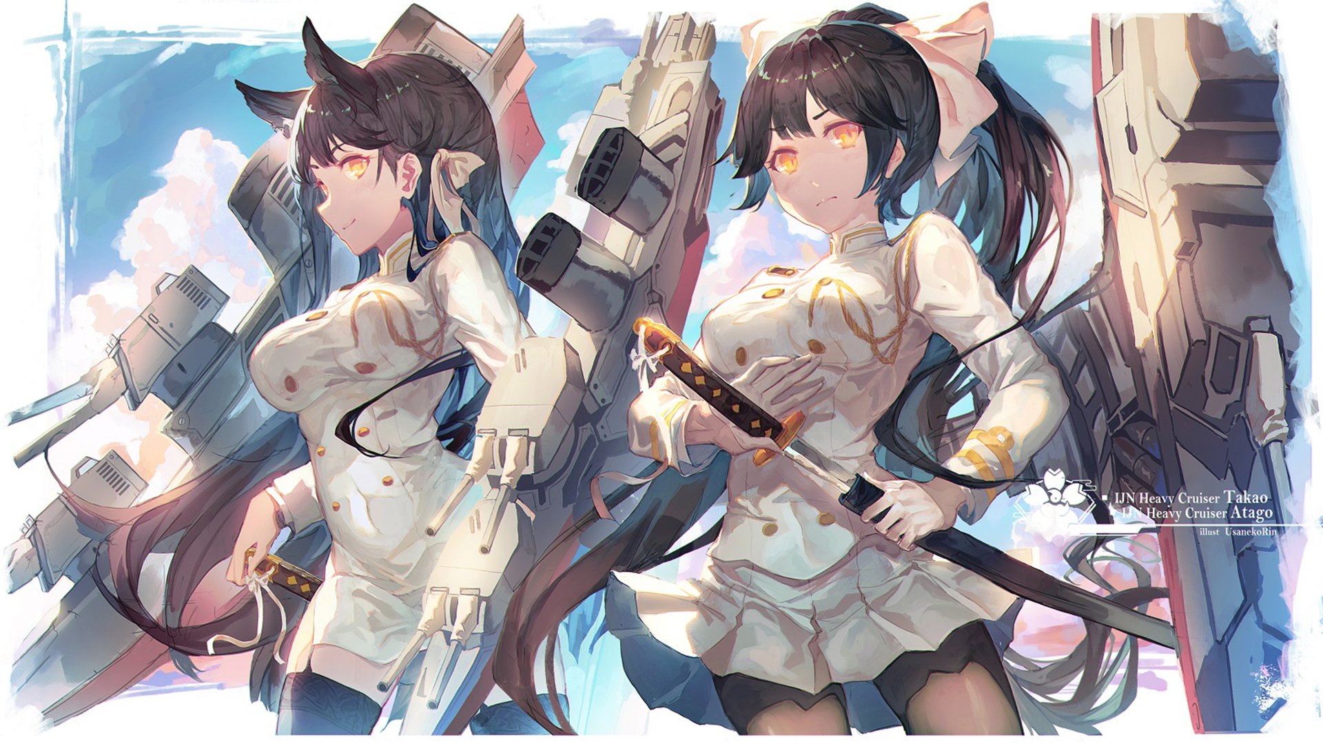 Warrior Atago Vs Takao Azur Lane Wallpapers