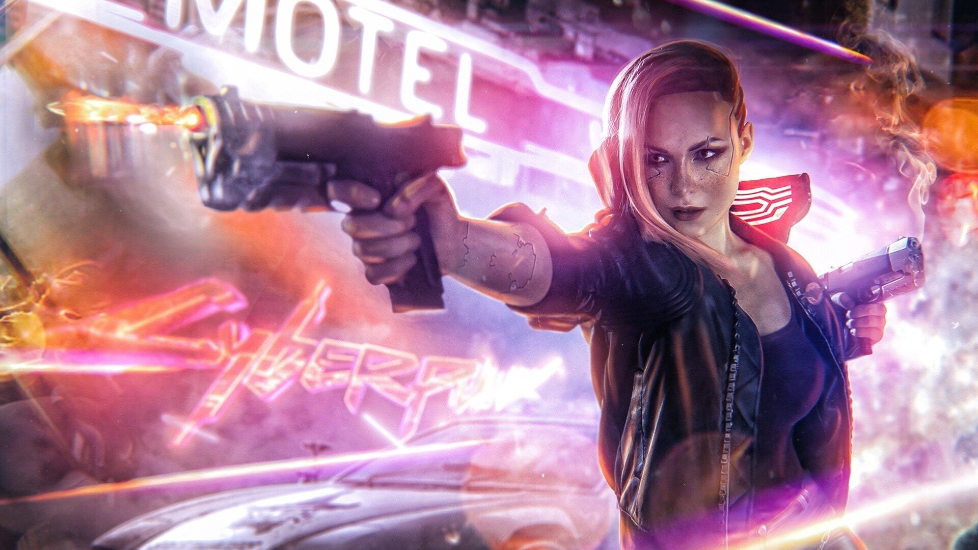 Warrior Girl In Cyberpunk City Wallpapers