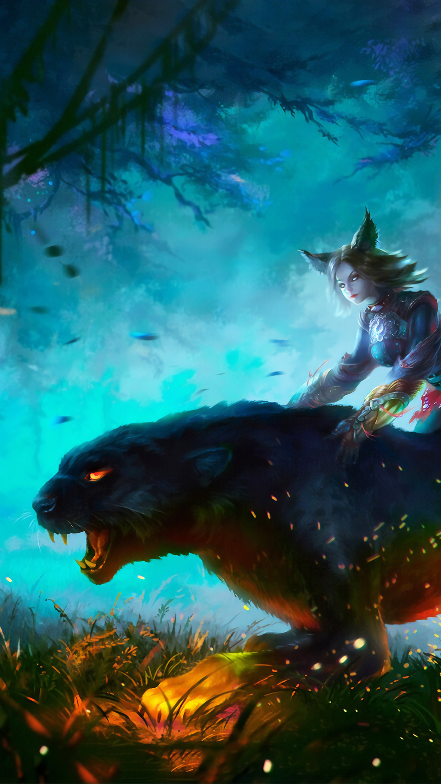 Warrior Girl In Forest
 Wallpapers