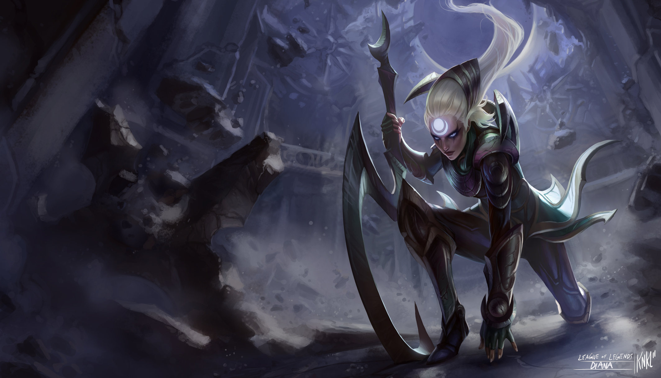 Warriro Diana League Of Legends Wallpapers