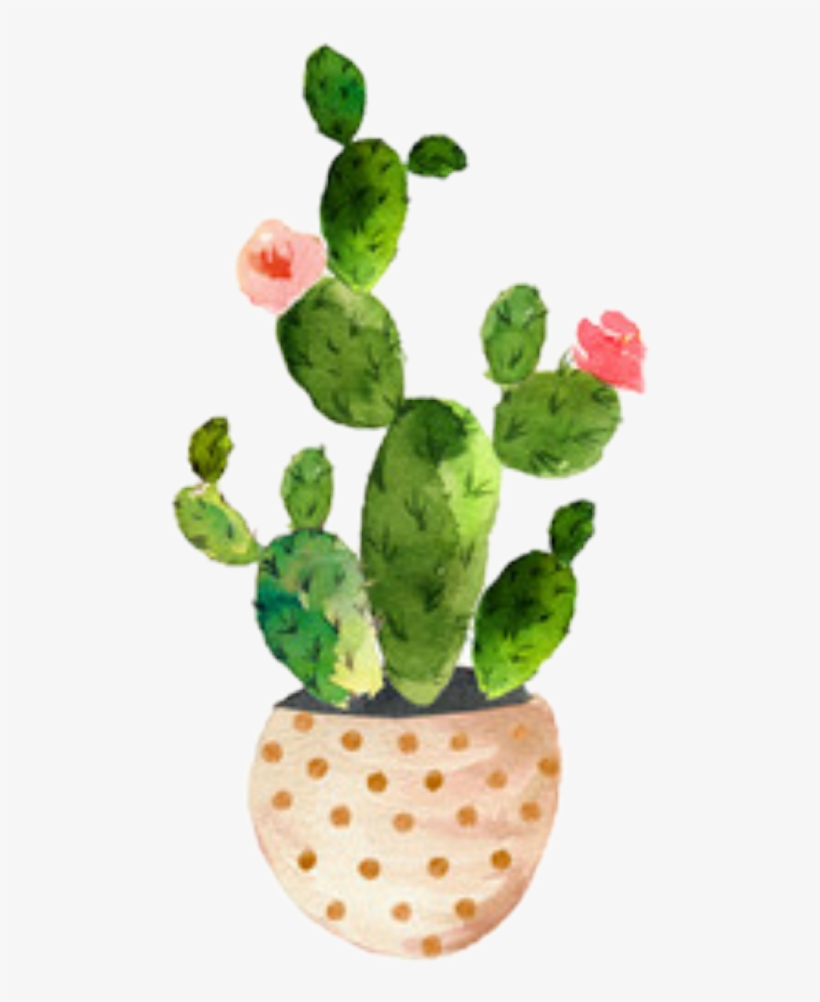 Watercolor Cactus Background