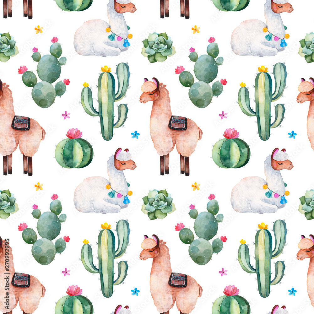 Watercolor Cactus Background