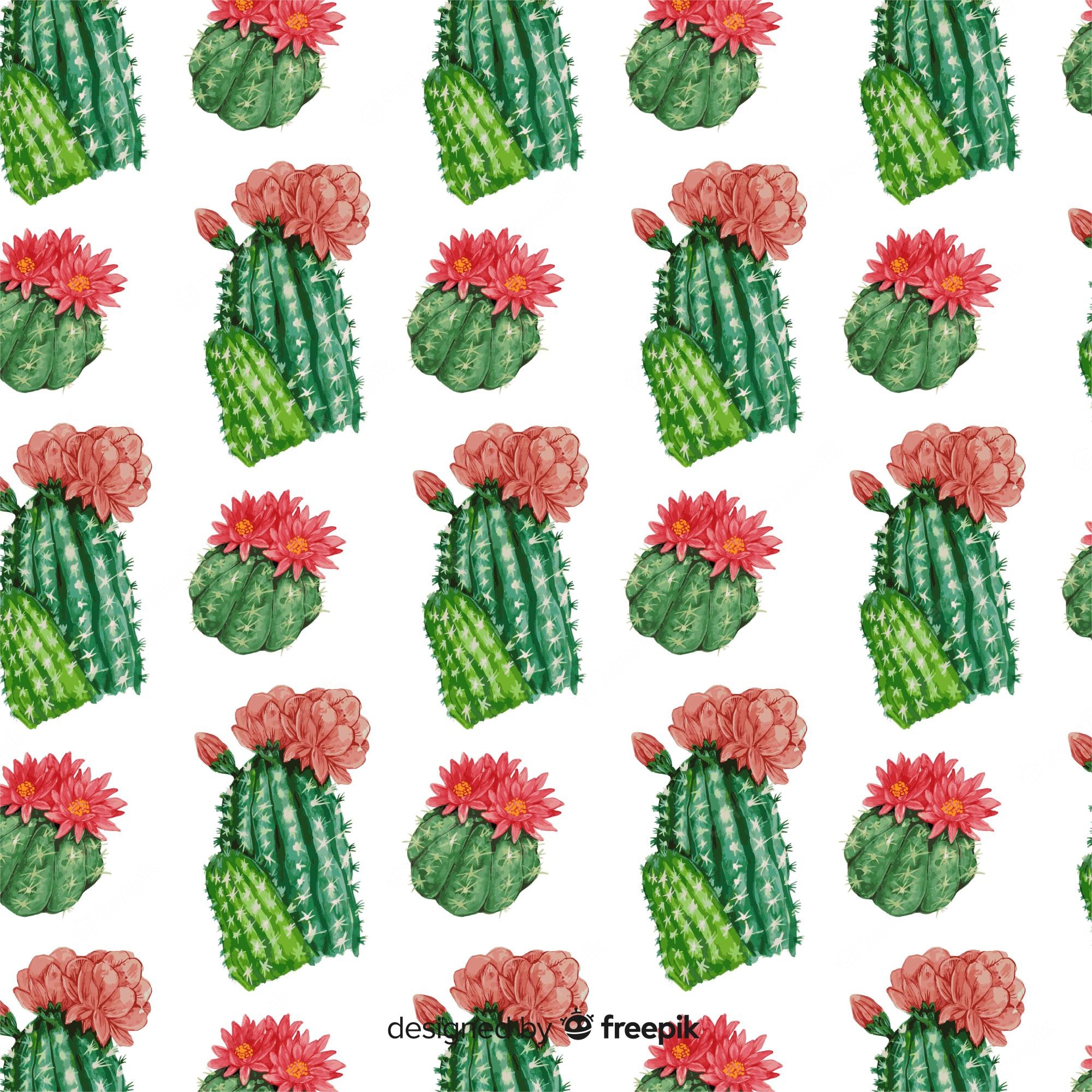 Watercolor Cactus Background