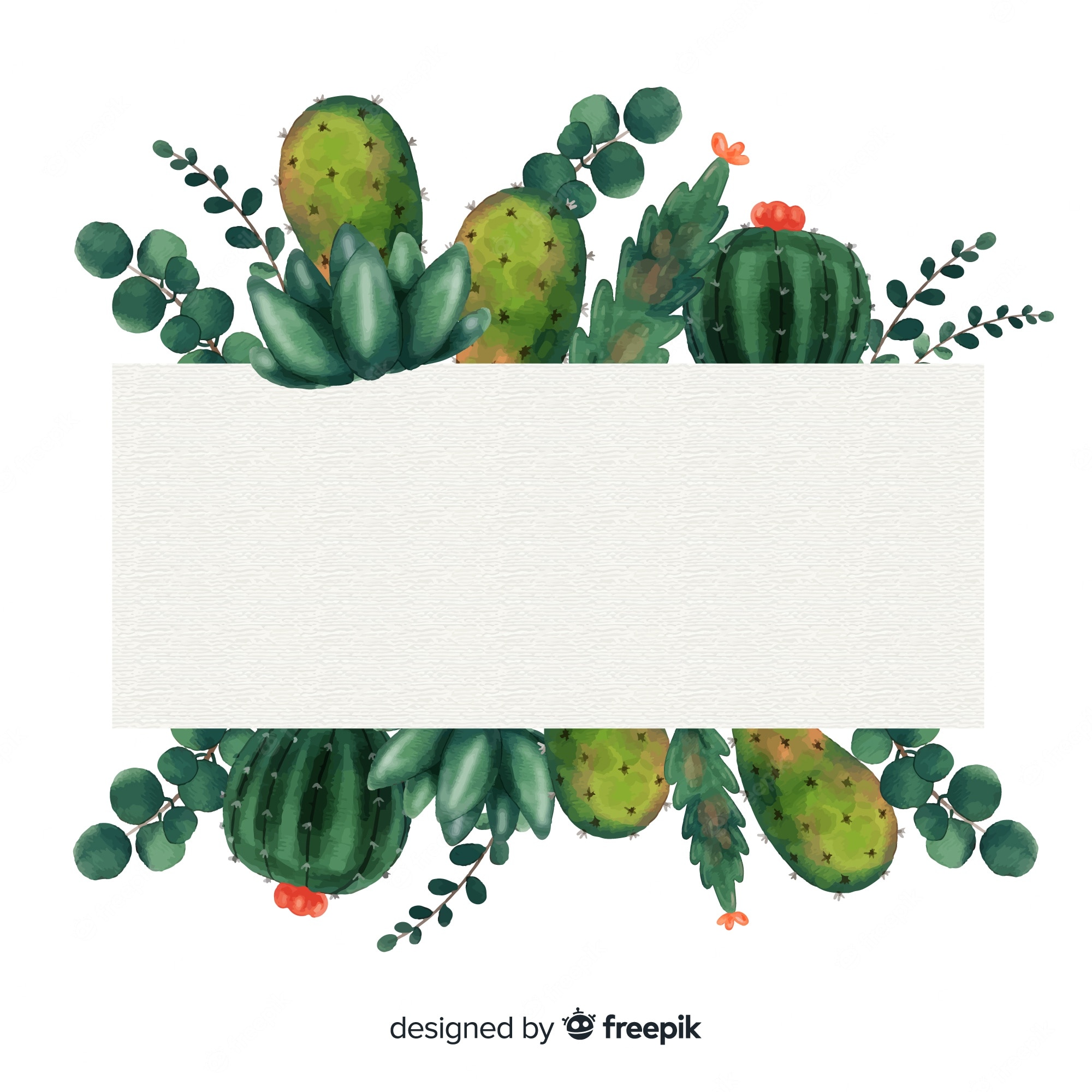 Watercolor Cactus Background