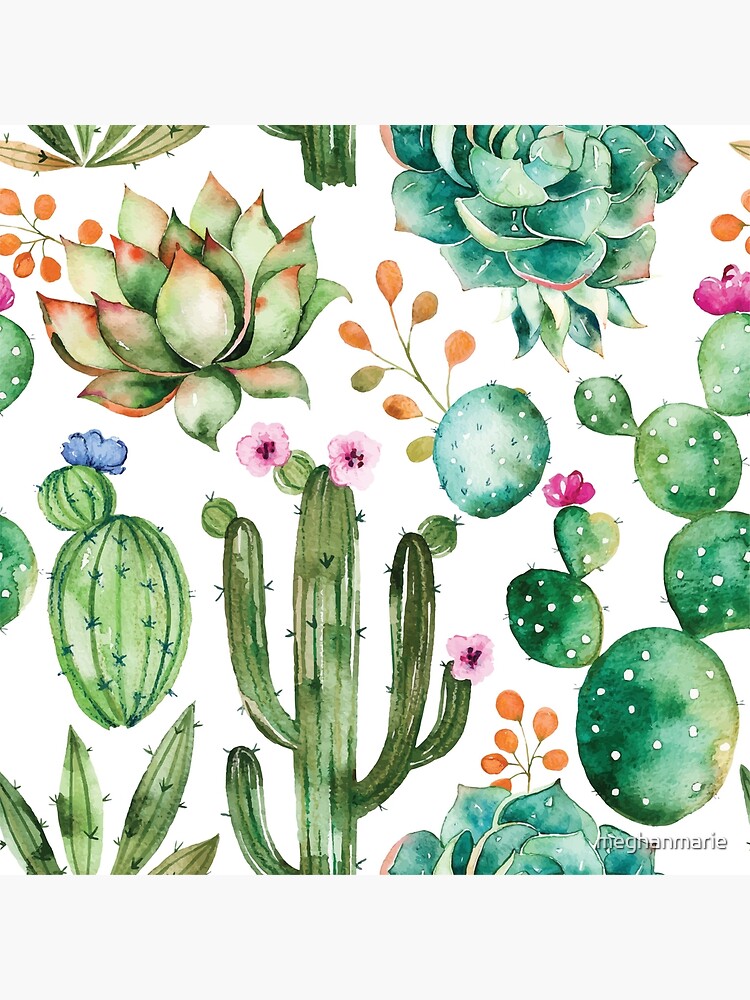 Watercolor Cactus Background