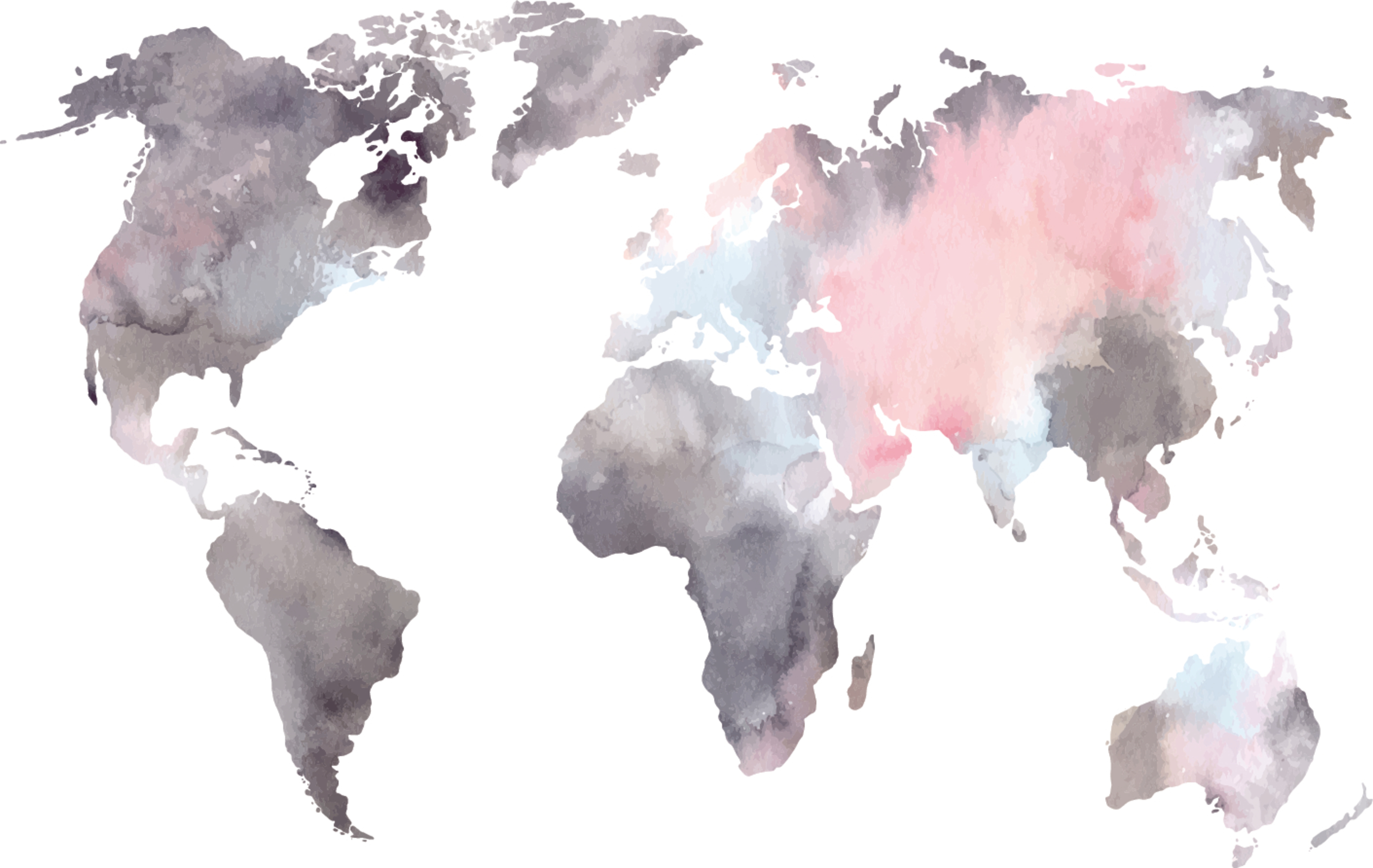 Watercolor World Map Desktop Wallpapers