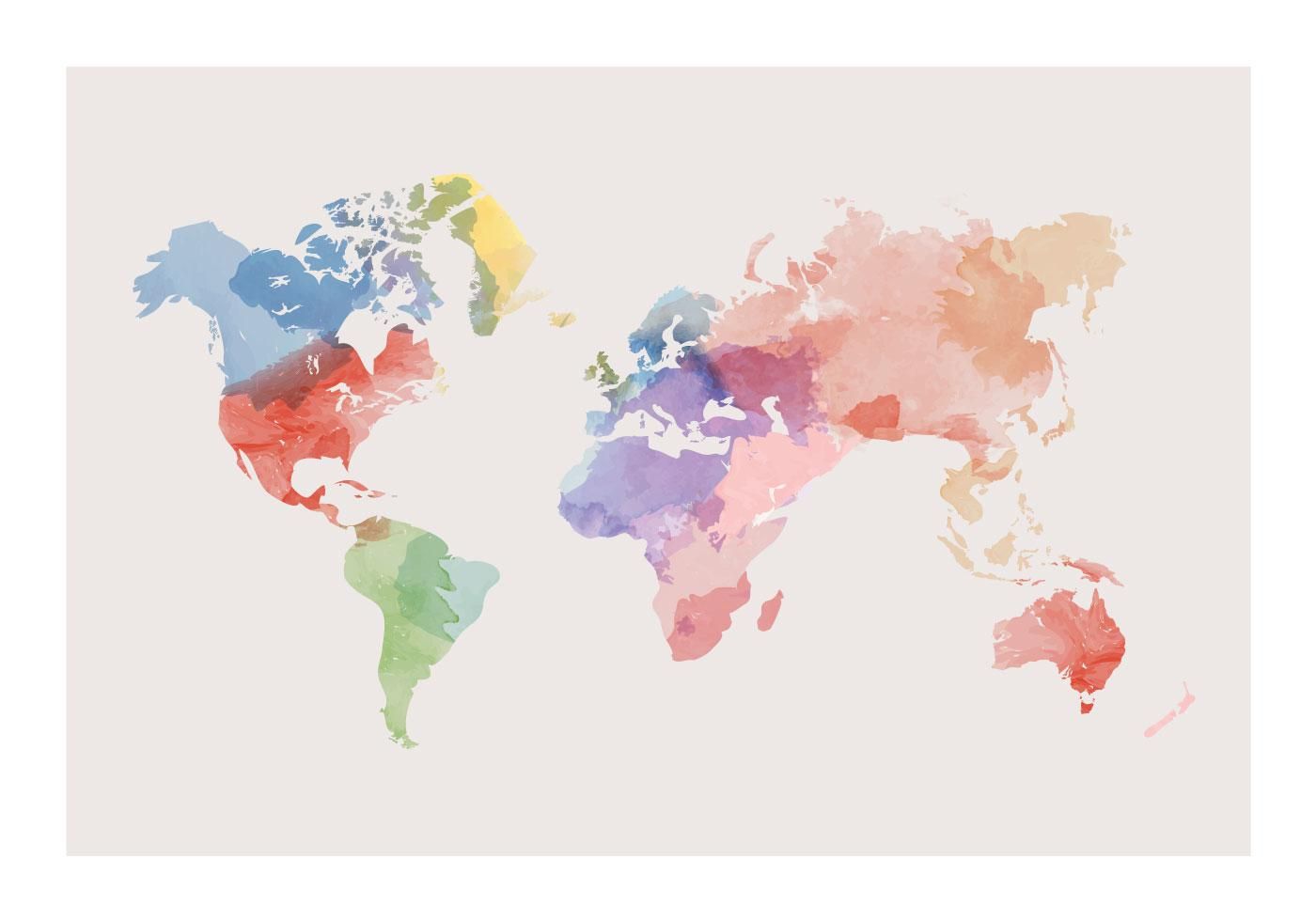 Watercolor World Map Desktop Wallpapers