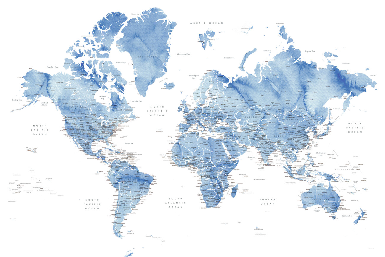 Watercolor World Map Desktop Wallpapers