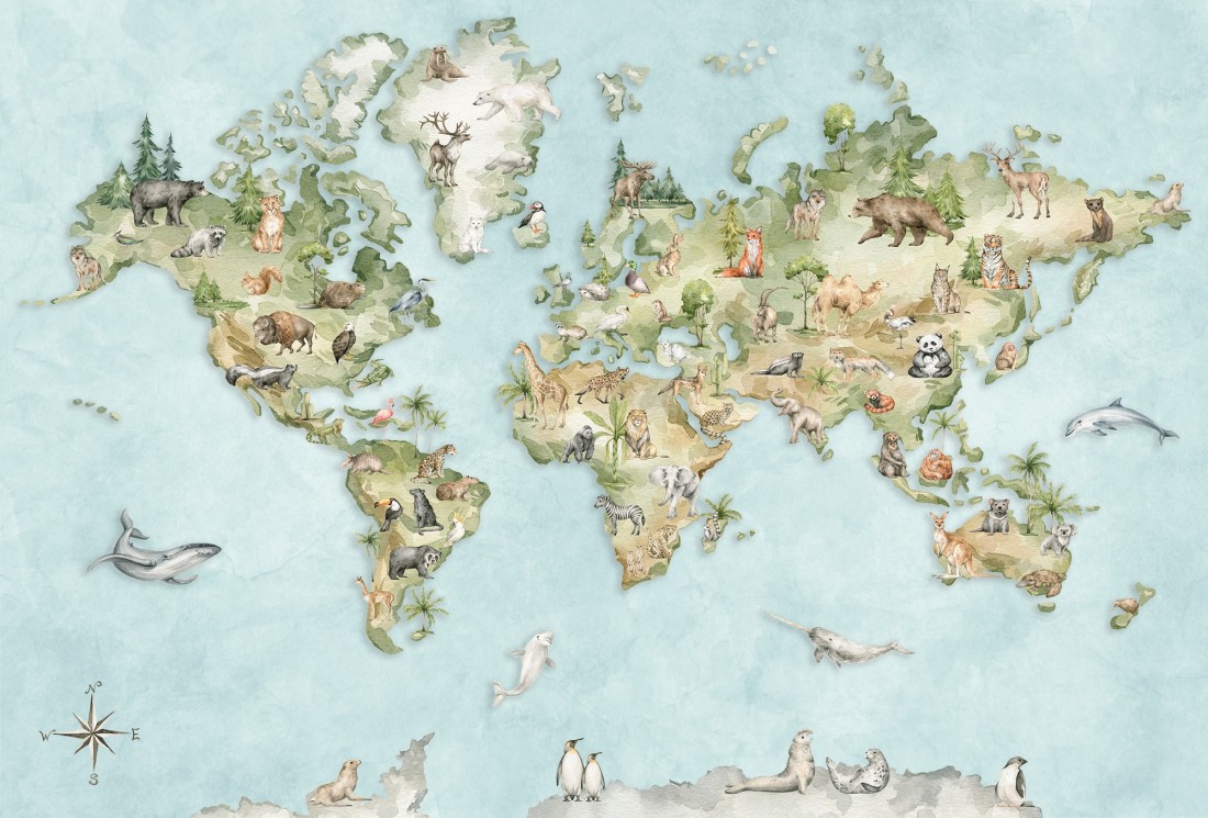 Watercolor World Map Desktop Wallpapers