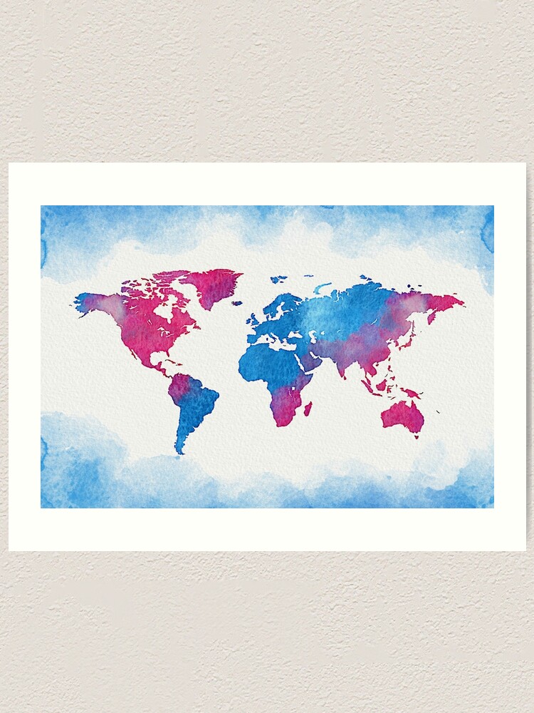 Watercolor World Map Desktop Wallpapers