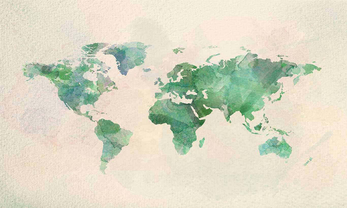 Watercolor World Map Desktop Wallpapers